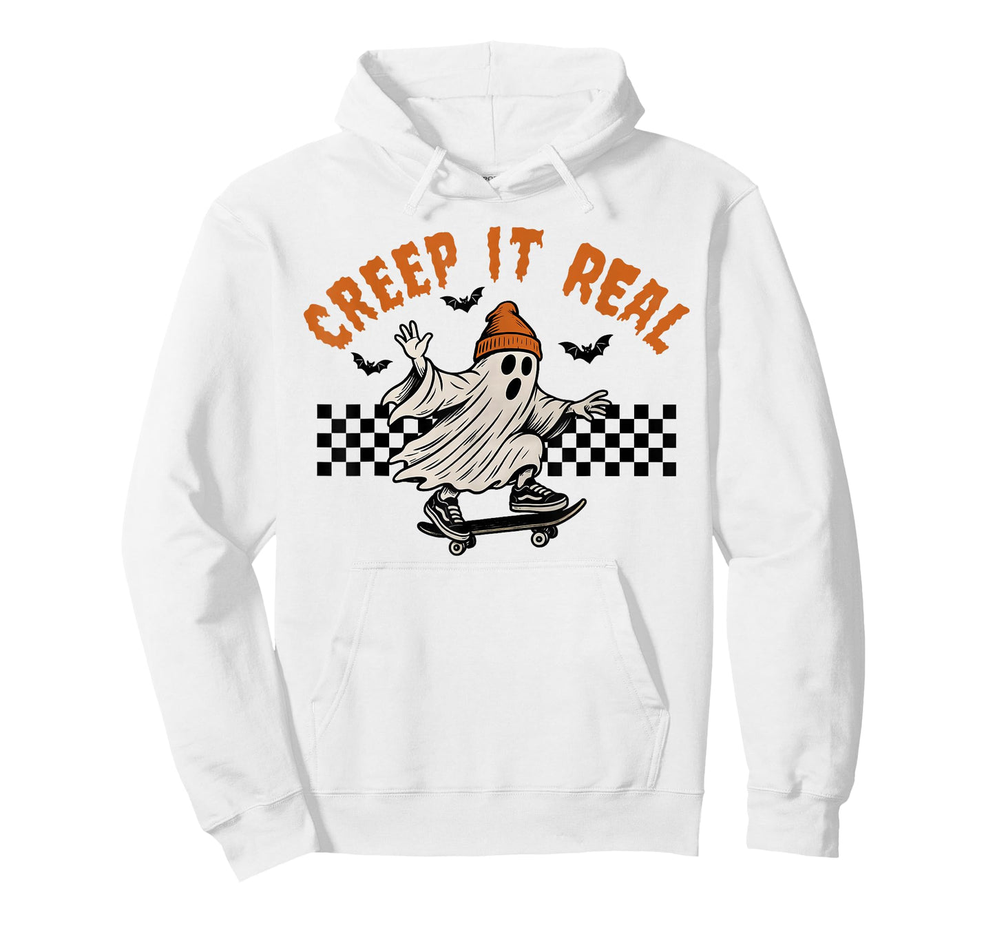 Creep It Real Ghost Skater Halloween Costume Men Boys Kids T-Shirt