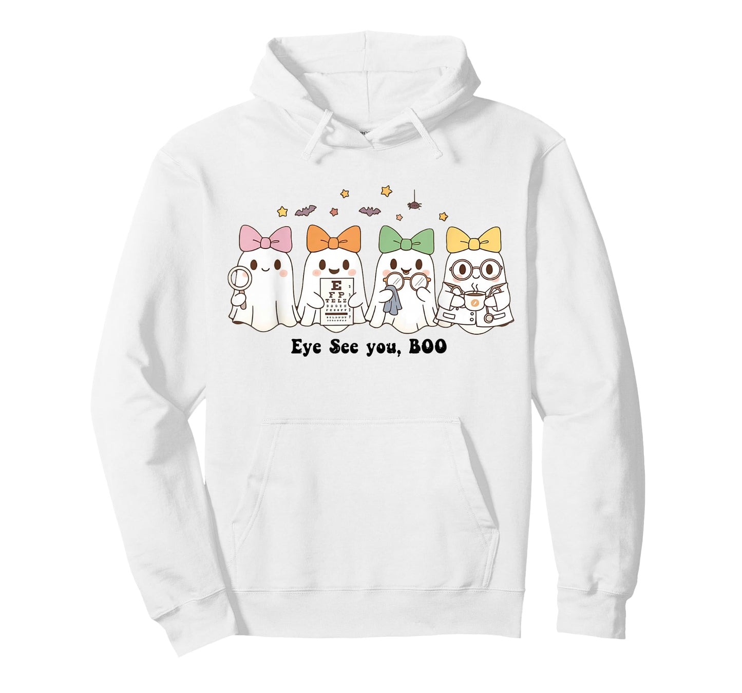 Retro Cute Ghost Optometry Halloween Funny Eye See You Boo T-Shirt