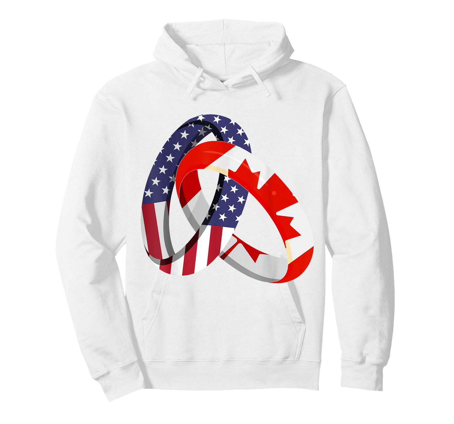 Canadian American Ring Heritage Month Patriot Flags T-Shirt