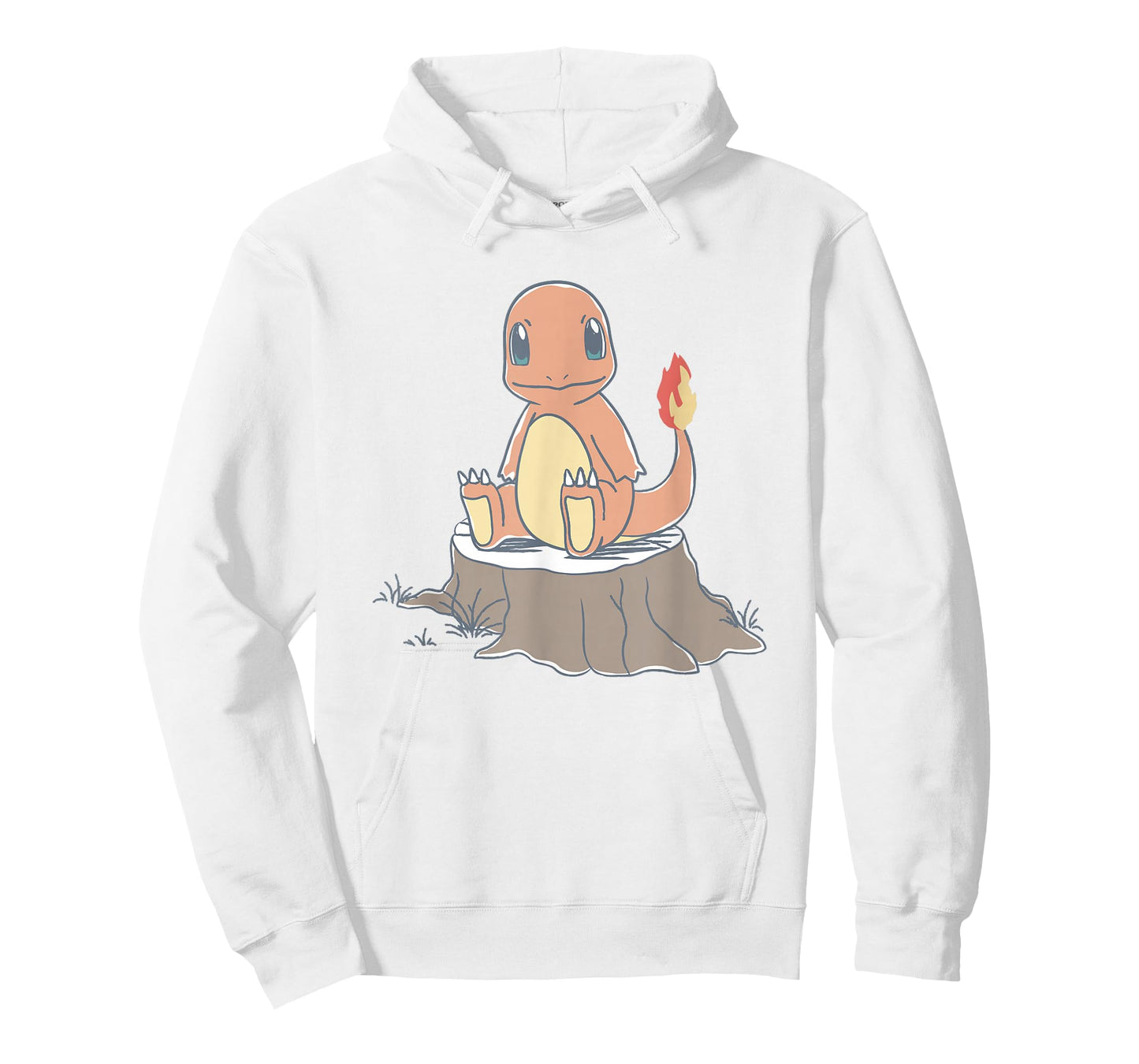Pokémon Charmander Sitting On Tree Stump Retro Sketch T-Shirt