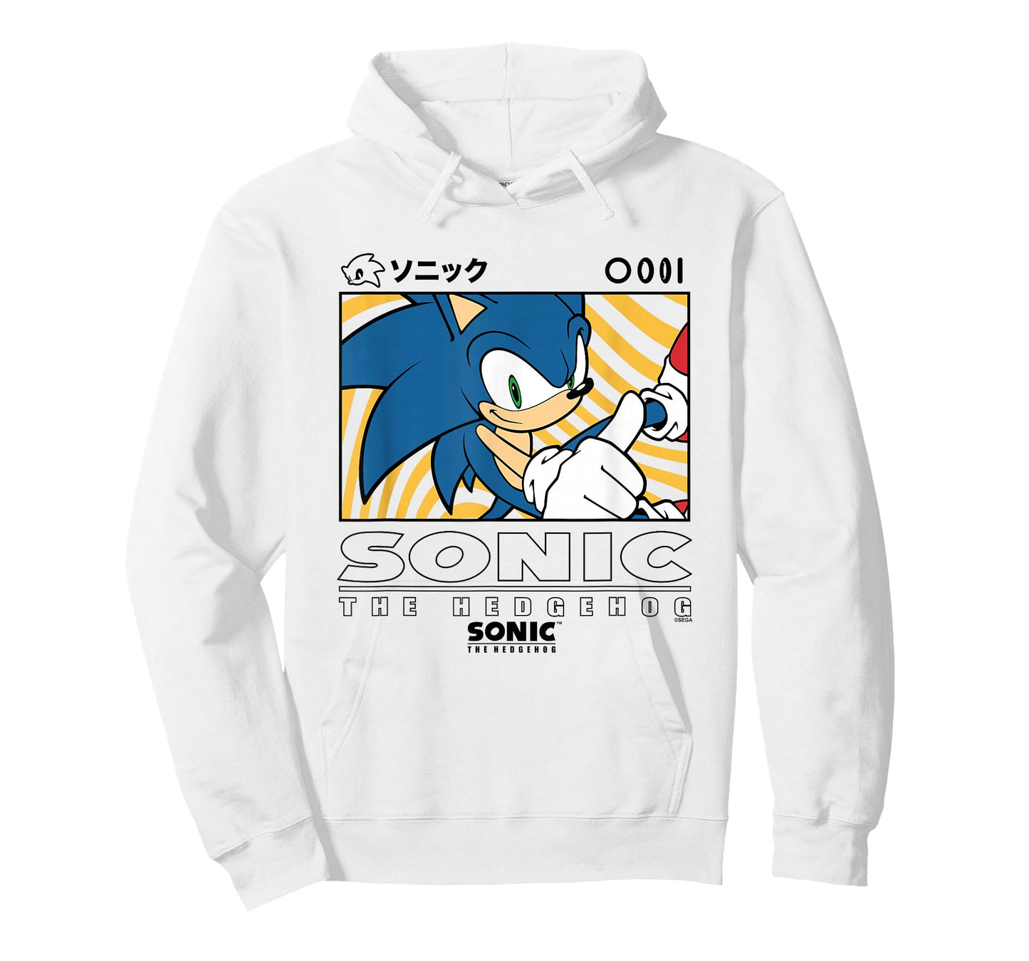 Sonic The Hedgehog Wavy Background Kanji Portrait T-Shirt