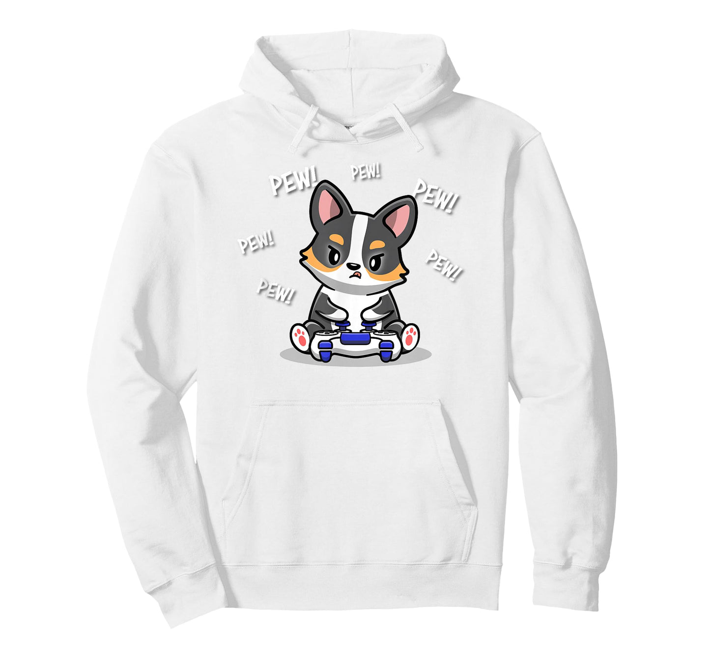Funny Kawaii Kids Video Gamer Black Tricolor Corgi Lover T-Shirt