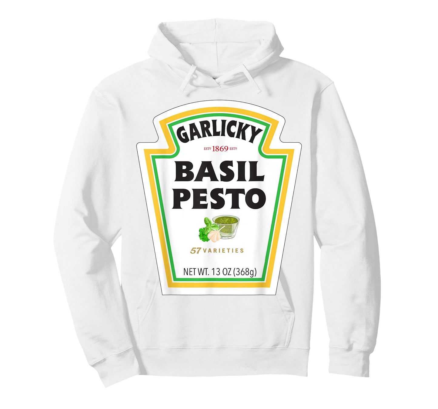 Basil Pesto Sauce Bottle Label Funny Halloween Costume T-Shirt