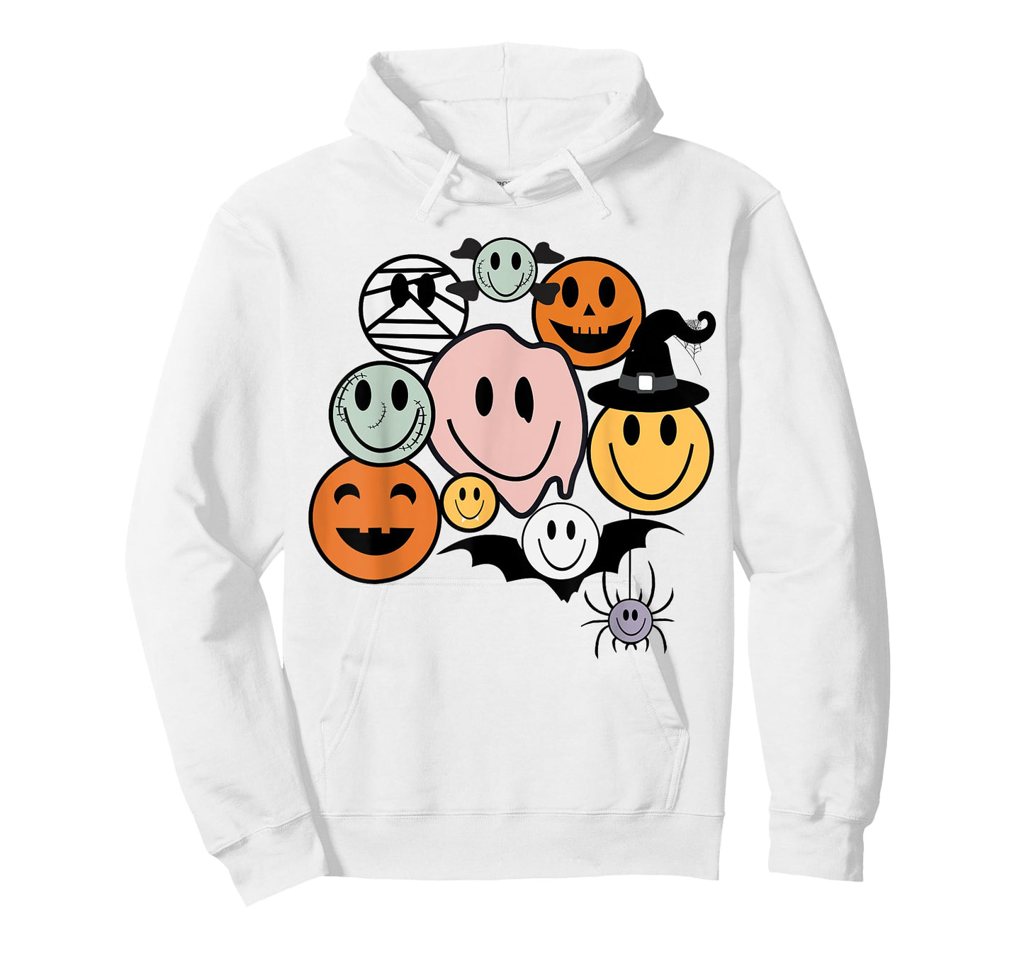 Funny Retro Halloween Smile Face Spooky Men Women Boy Girl T-Shirt