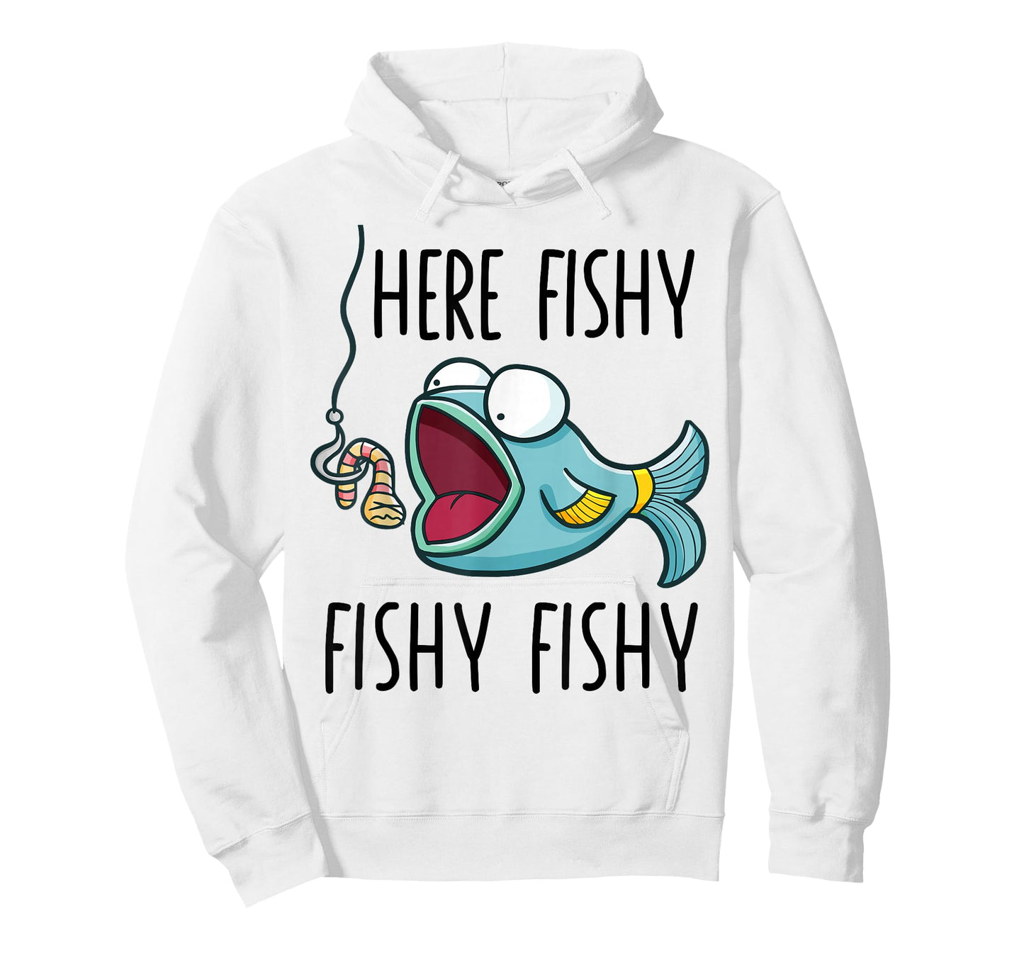 Here-Fishy Shirt Women Youth Boys Kids Toddler Funny Fishing T-Shirt