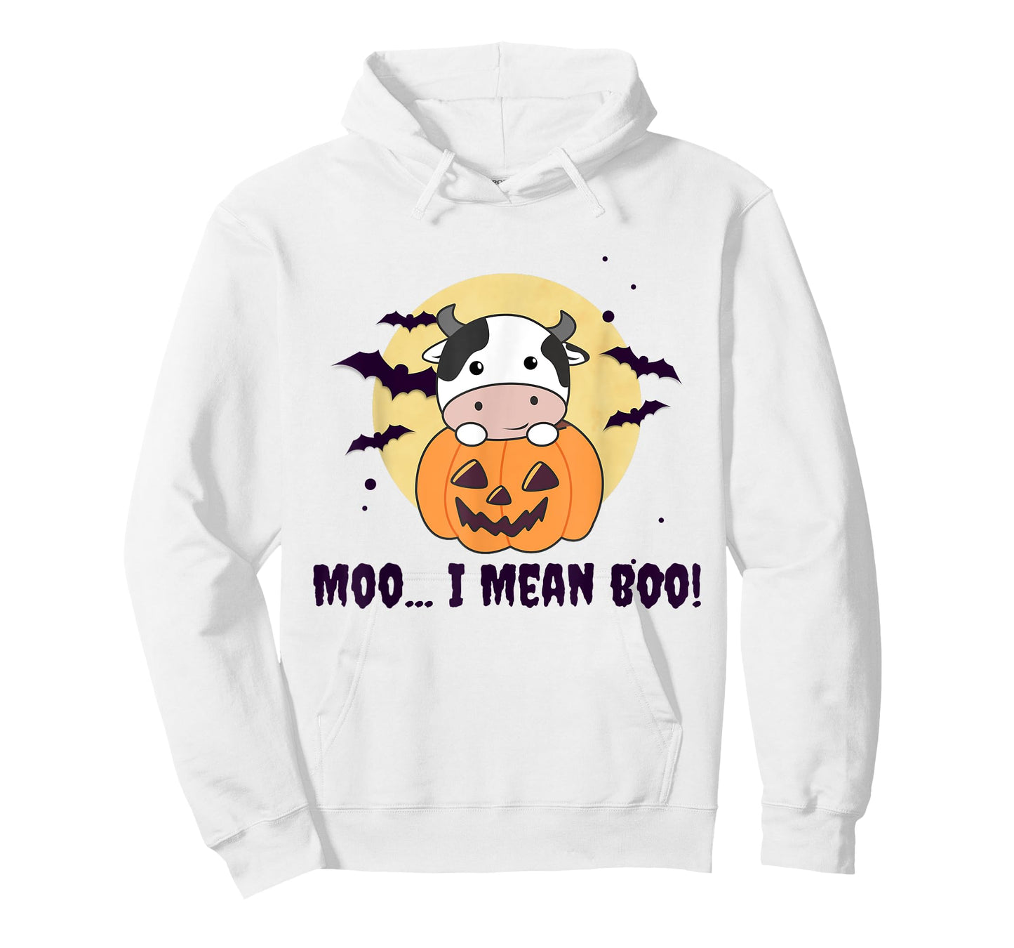 Moo I Mean Boo Cute Kawaii Halloween Cow Ghost T-Shirt