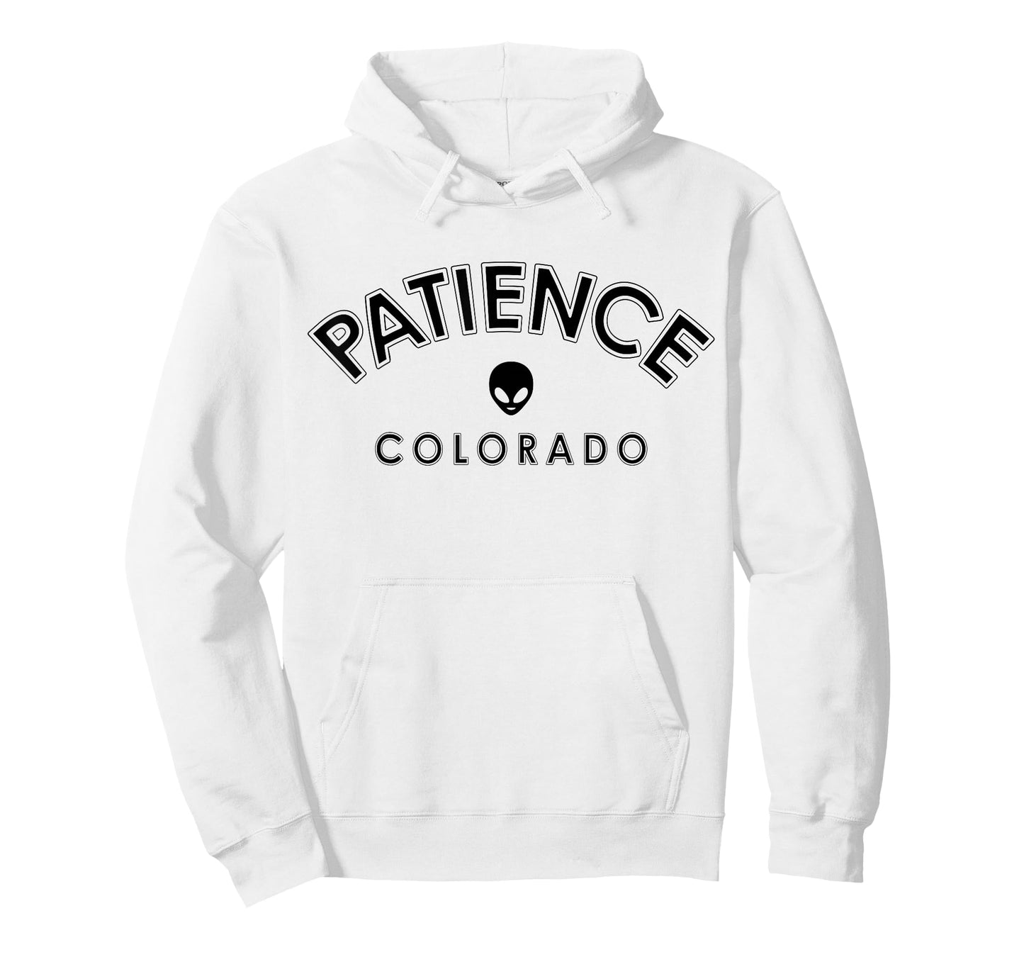 Patience Colorado in College Style Lettering and Alien T-Shirt