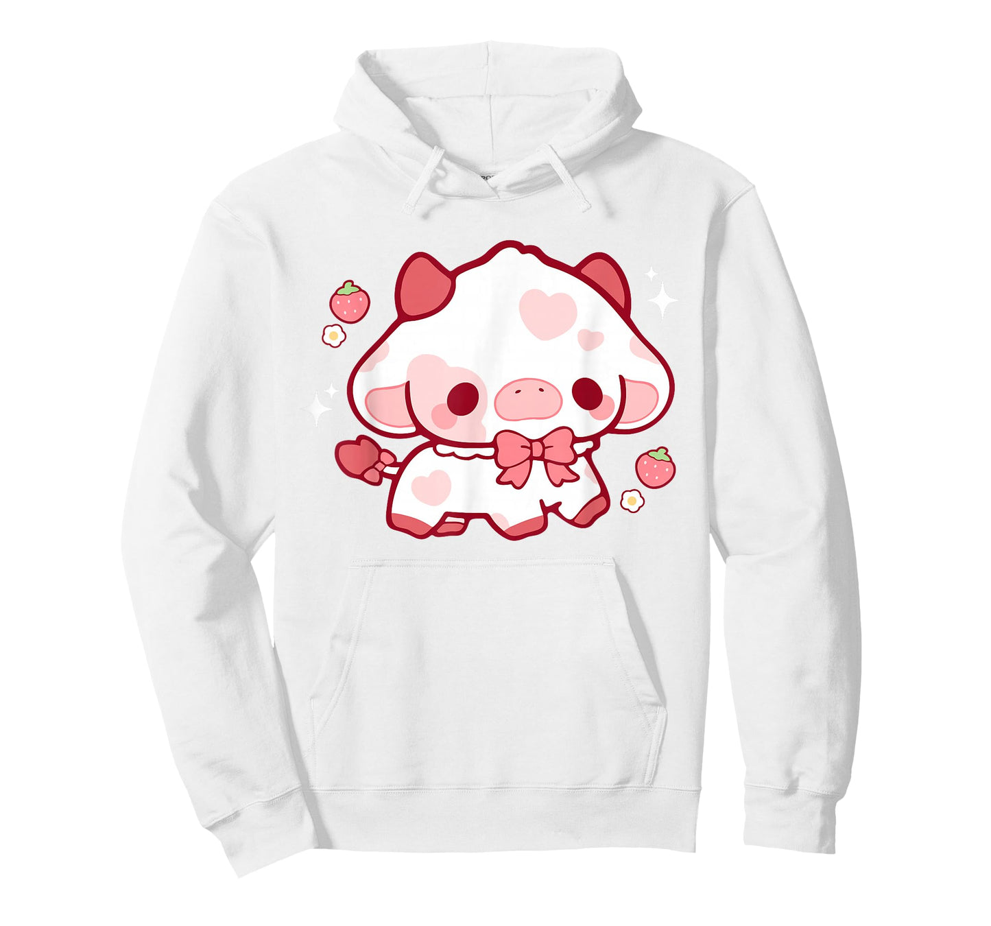 Kawaii Cow Strawberry Cute Aesthetic Anime Girls Teens Kids T-Shirt