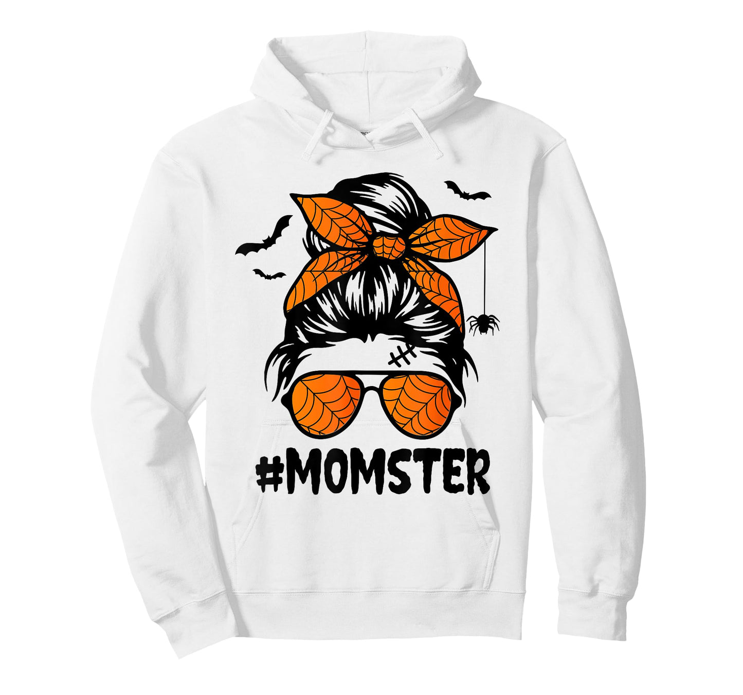 Momster for Women Halloween Mom Messy Bun Leopard T-Shirt