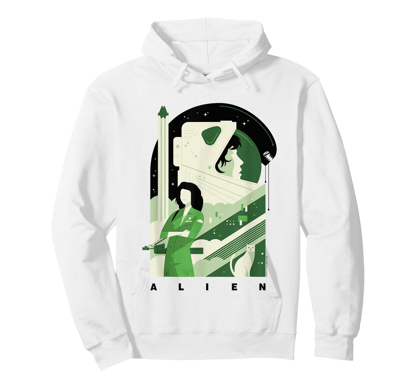 Aliens Iconic Strong Ellen Ripley Silhouette Chest Poster T-Shirt