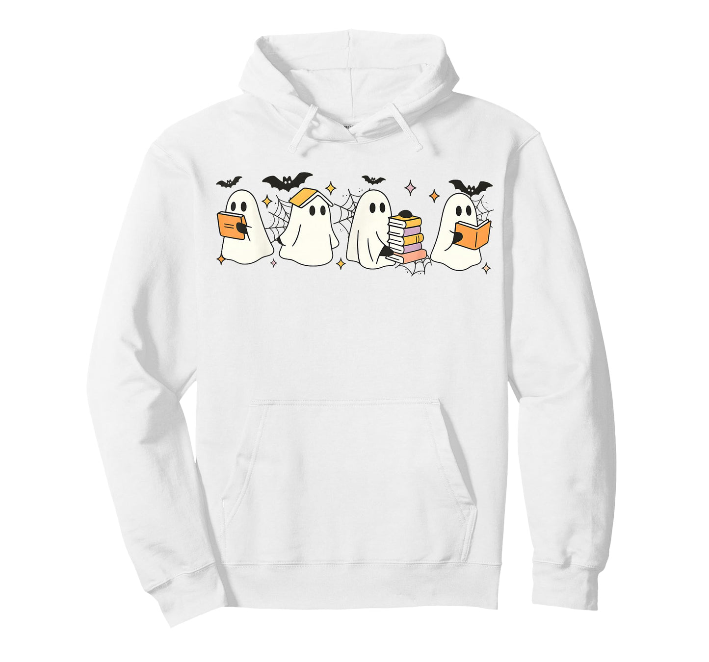 Ghosts Reading Books Library Halloween Teacher Men Women Kid T-Shirt