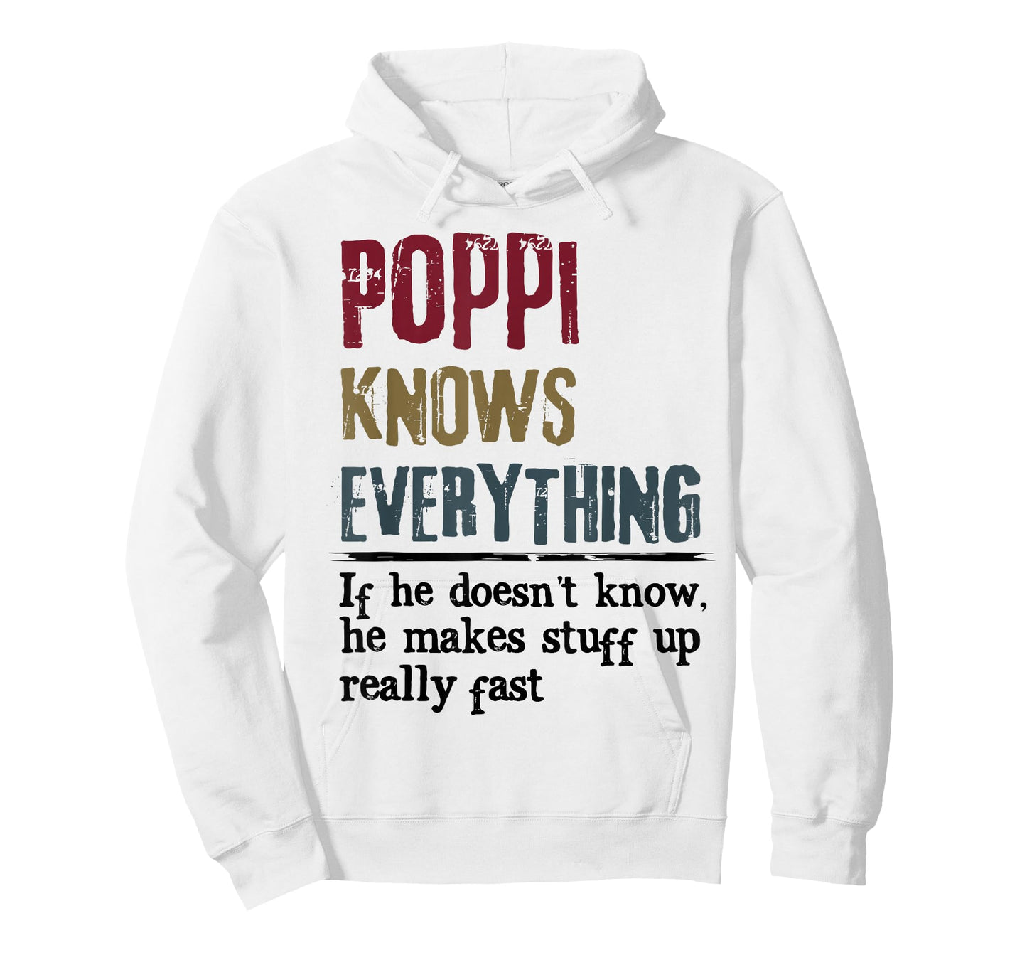 Vintage Poppi Knows Everything Funny Matching Family Group T-Shirt