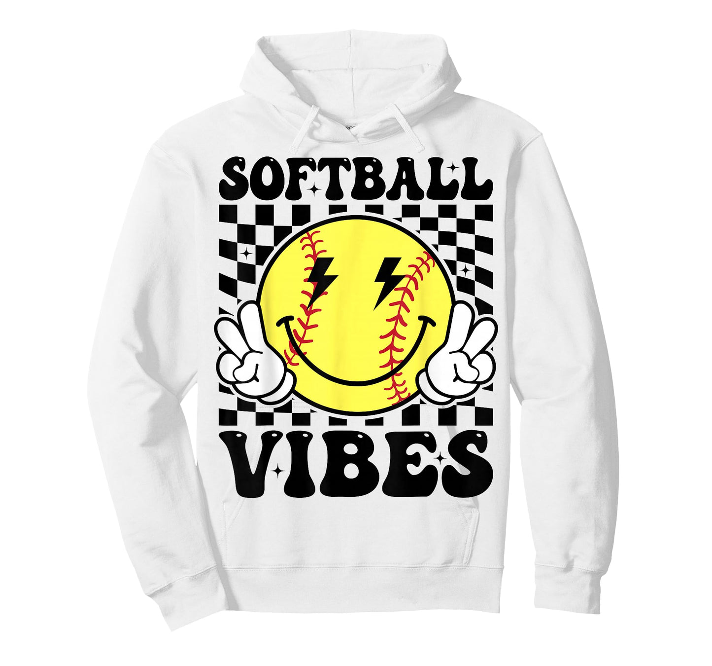 Softball Vibes Softball Retro Groovy Game Day Girls Women T-Shirt