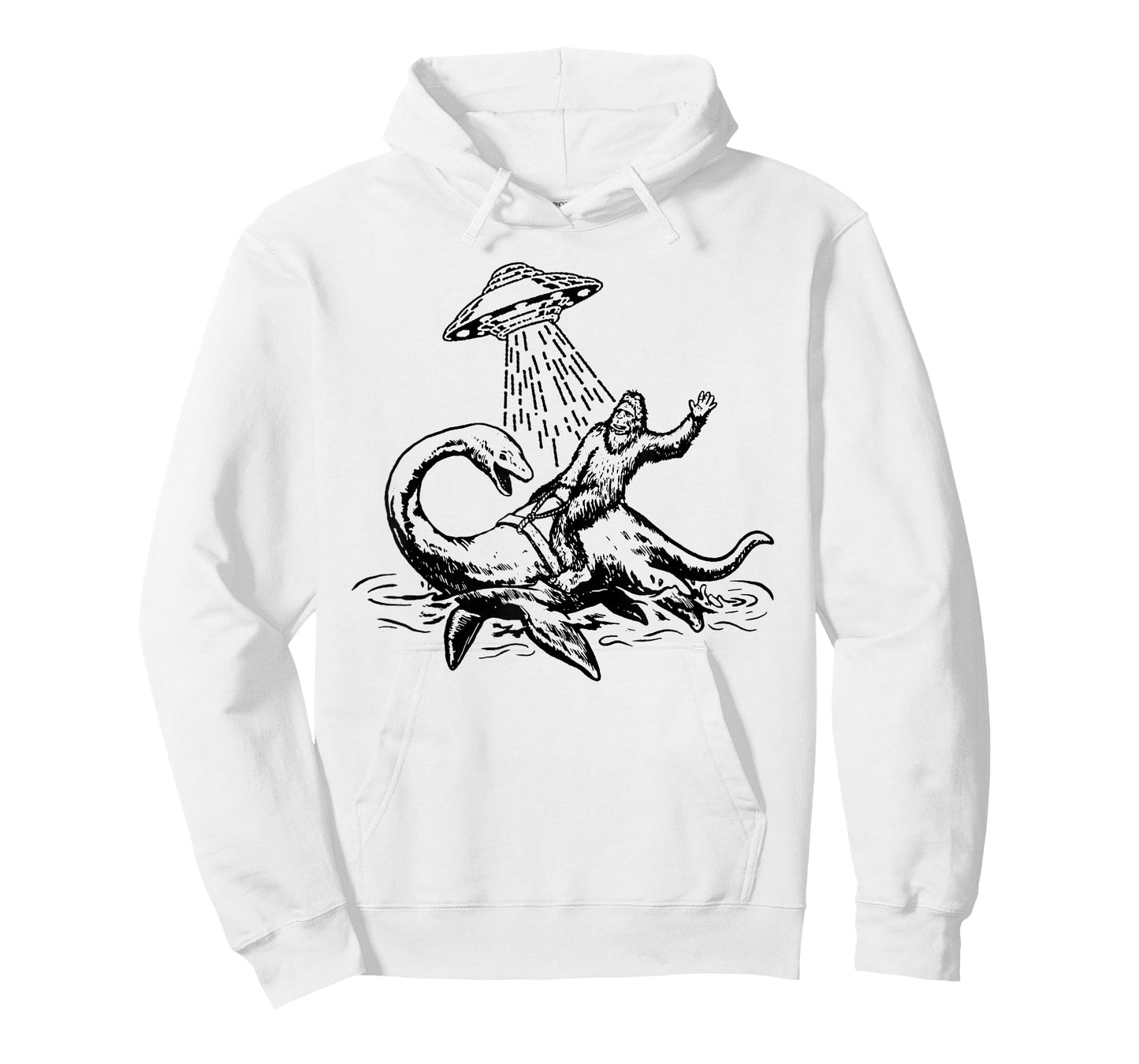 Bigfoot Riding Loch Ness Monster Funny Sasquatch Nessie T-Shirt