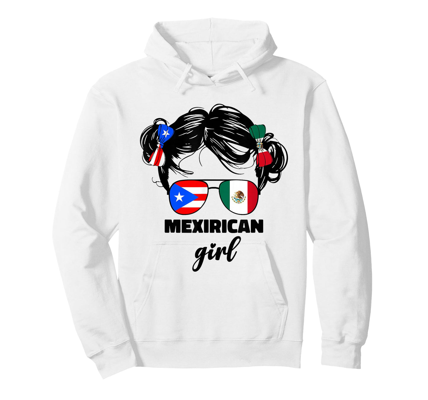 Mexirican Girl Kids Half Mexican and Puerto Rican Rico Flag T-Shirt