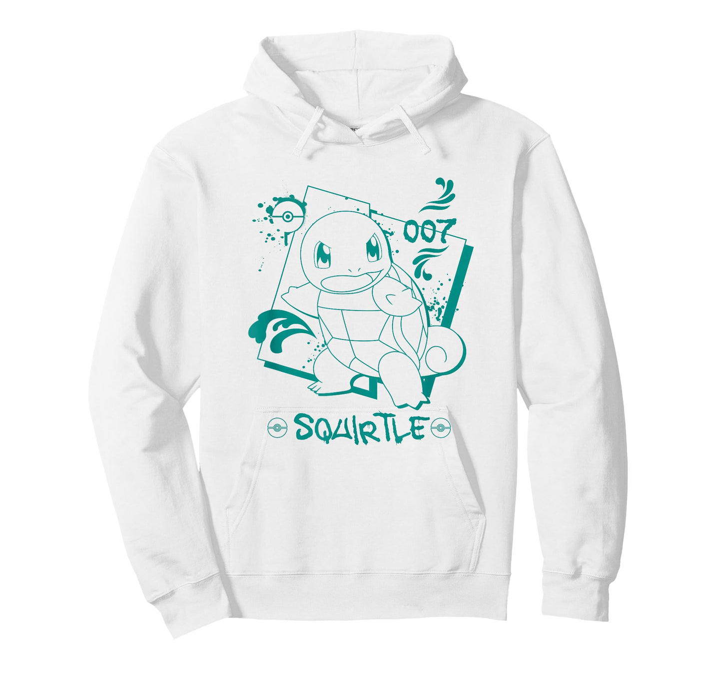 Pokémon Squirtle 007 Graffiti Paint Drip Sketch Portrait T-Shirt