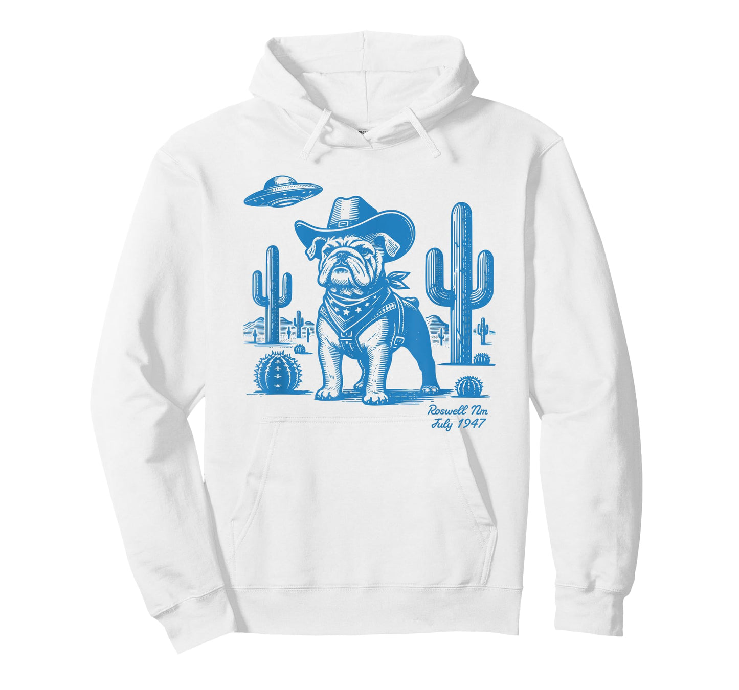 UFO Western Bulldog Cowboy Cactus Desert Cowgirl Mom Dad T-Shirt