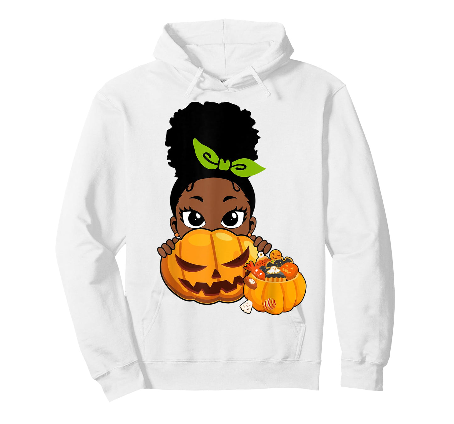 Cute Black African American Girls Pumpkin Halloween T-Shirt