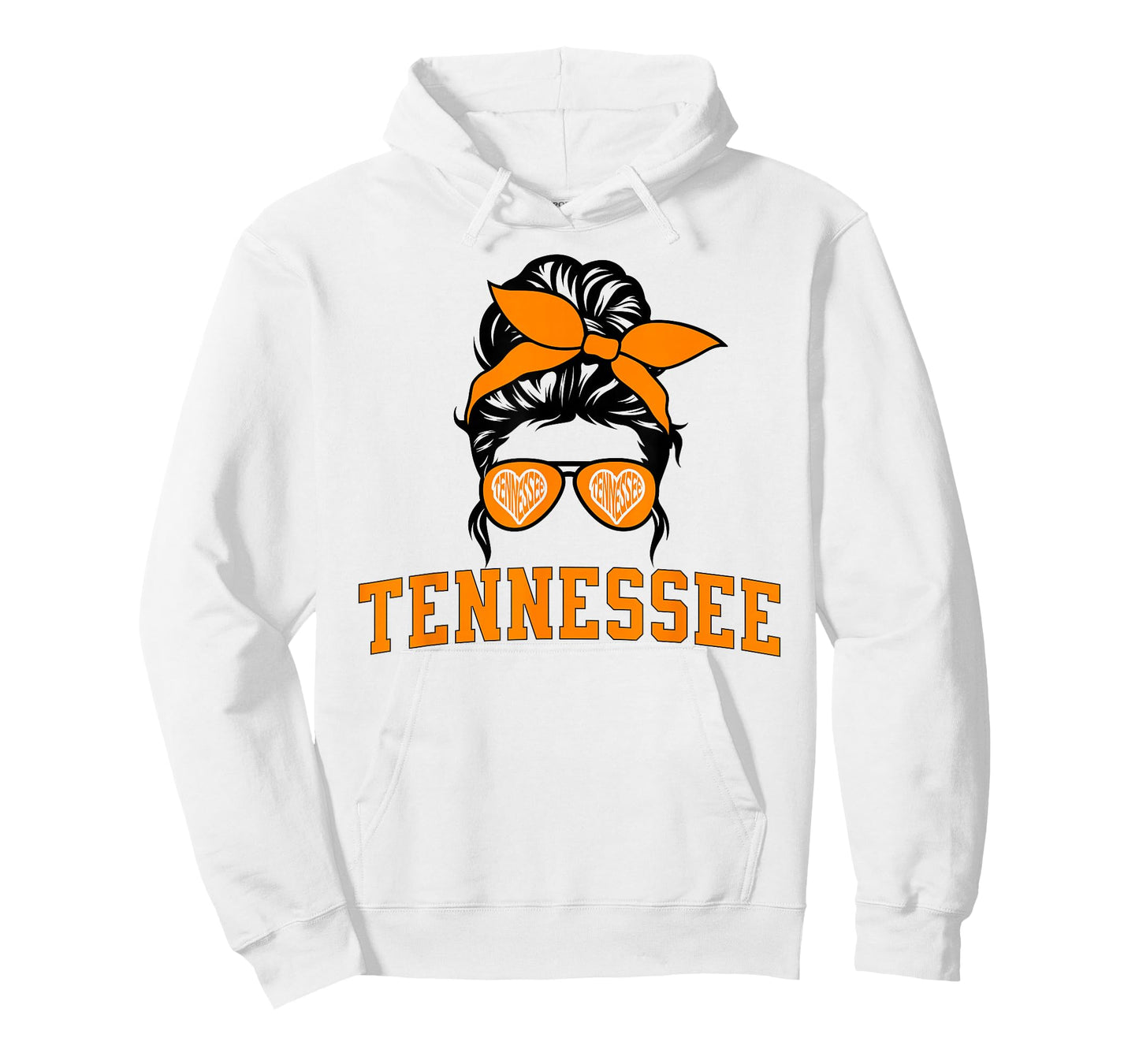 Tennessee State Women's Kids TN Orange Fan Messy Bun Hair T-Shirt