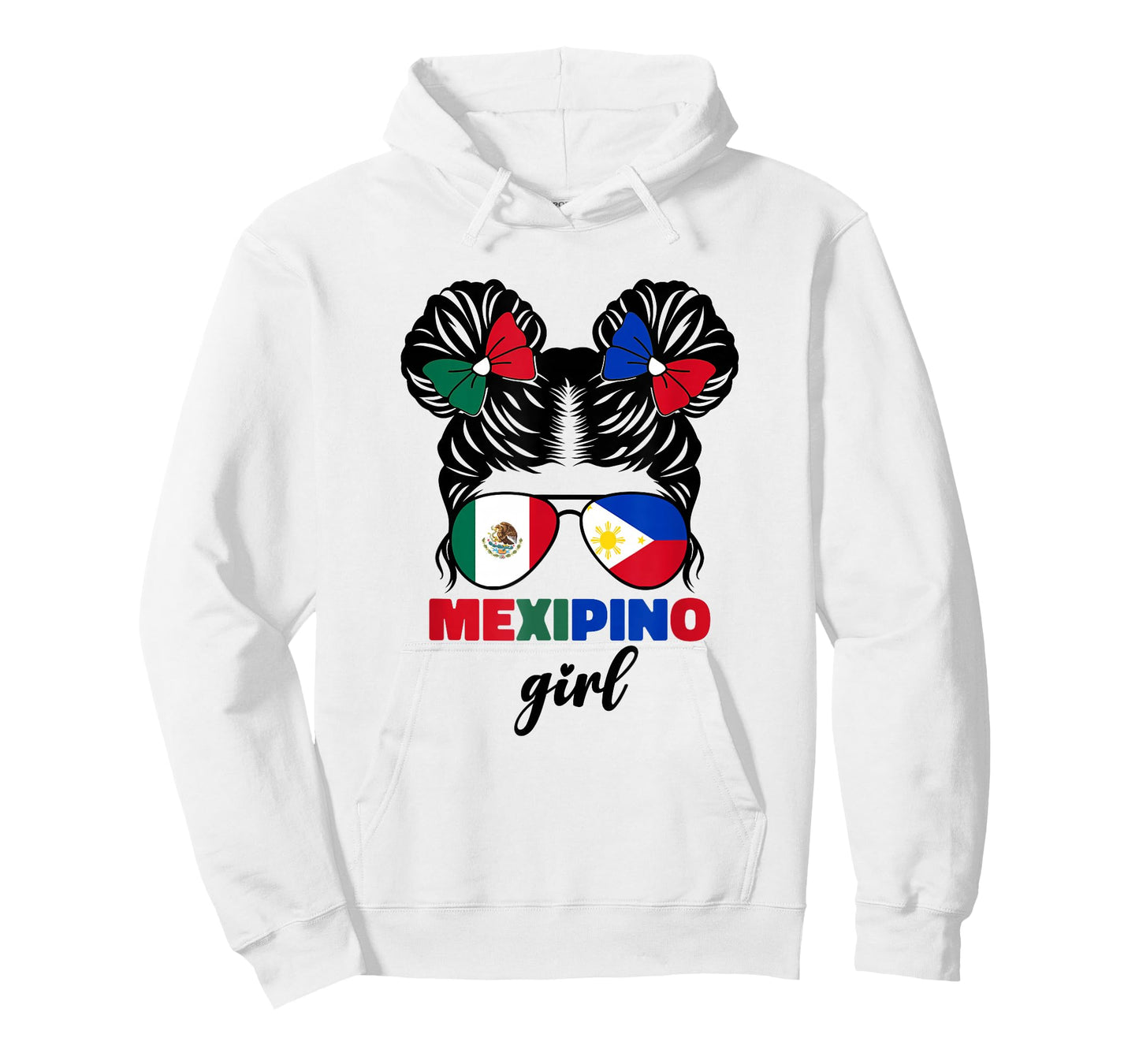 Half Mexican and Filipino Mexico Flag Mexipino Girl Kids Pun T-Shirt