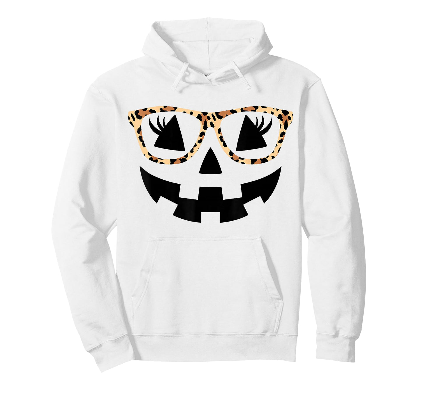 Jack O Lantern Face Pumpkin Hallowen Leopard Print Glasses T-Shirt