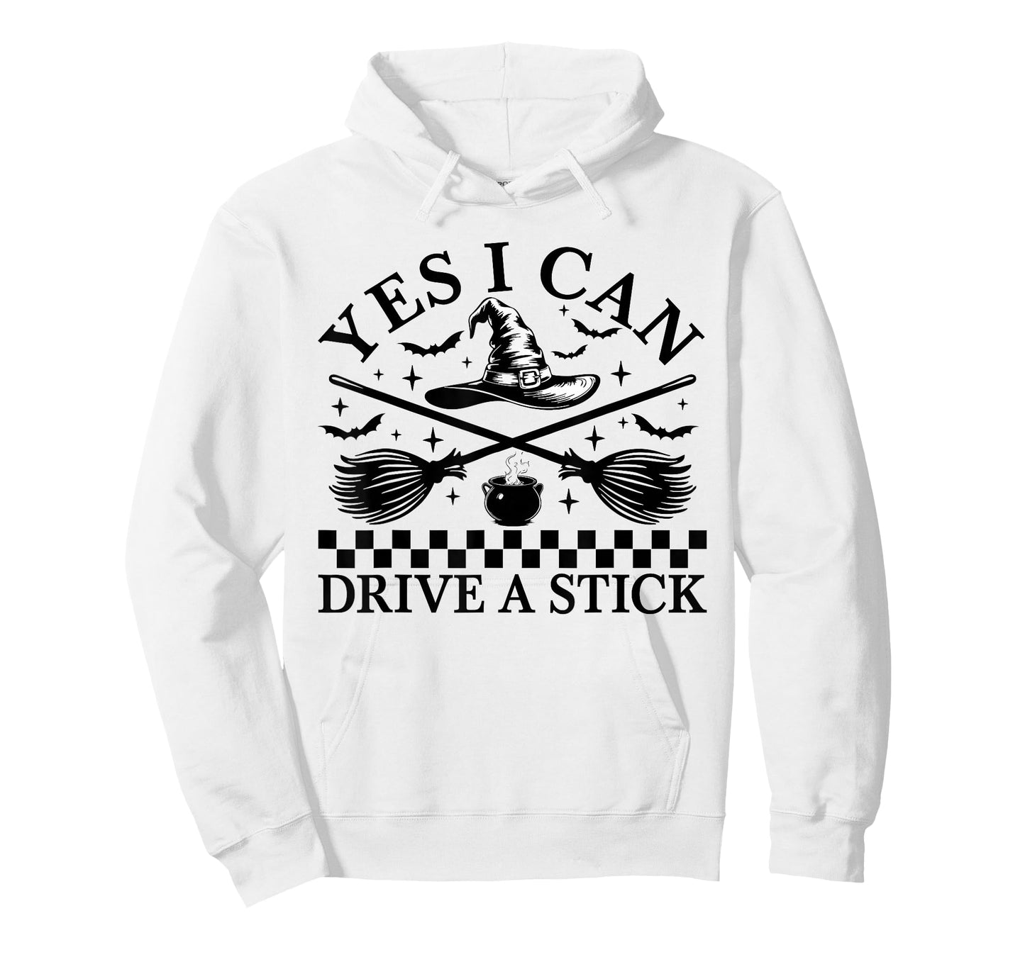 Yes I Can Drive A Stick Funny Halloween Spooky Witch Girl T-Shirt