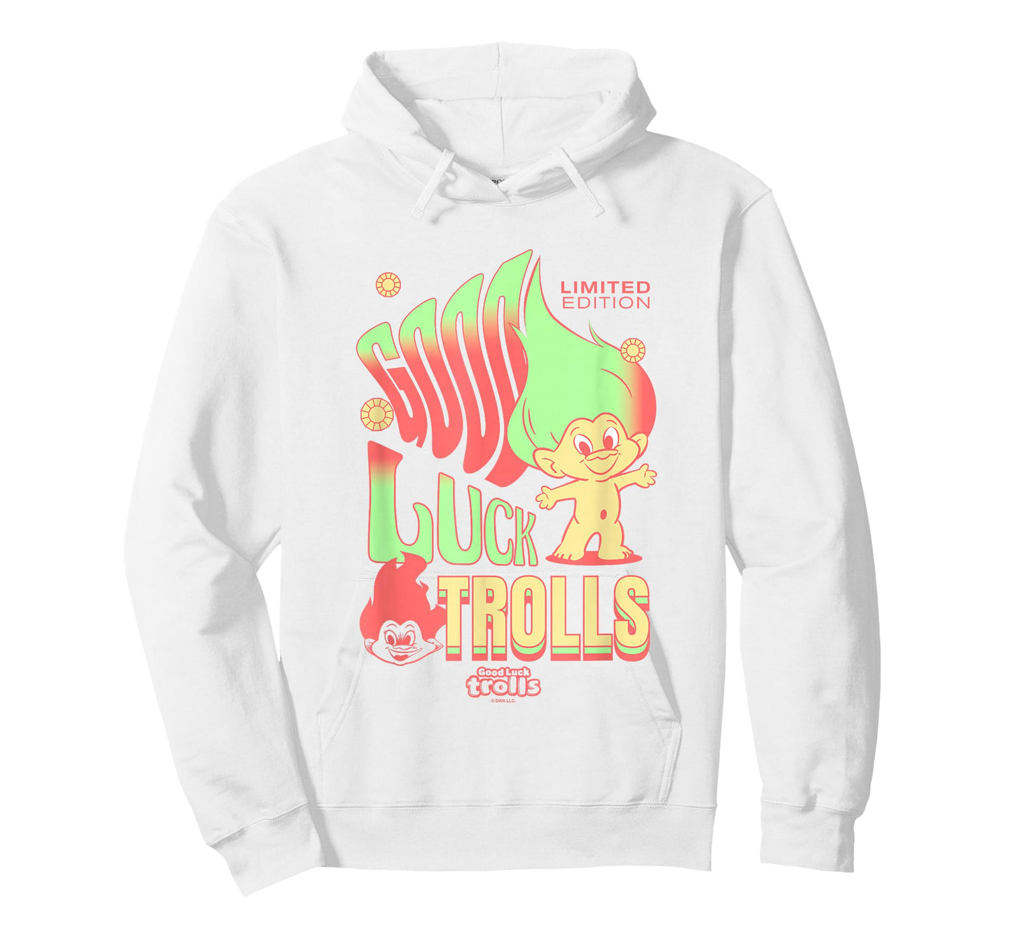 Good Luck Trolls Limited Edition 60's Retro Vibe Chest Logo T-Shirt