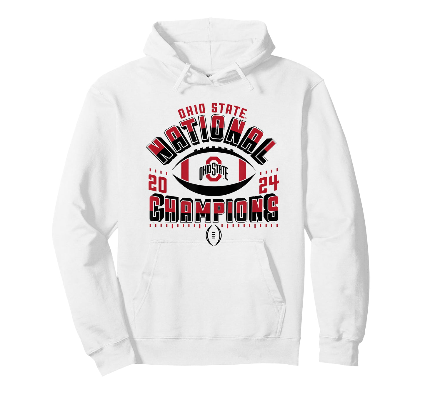 Ohio State Buckeyes National Champs 2024 CFP Football White T-Shirt