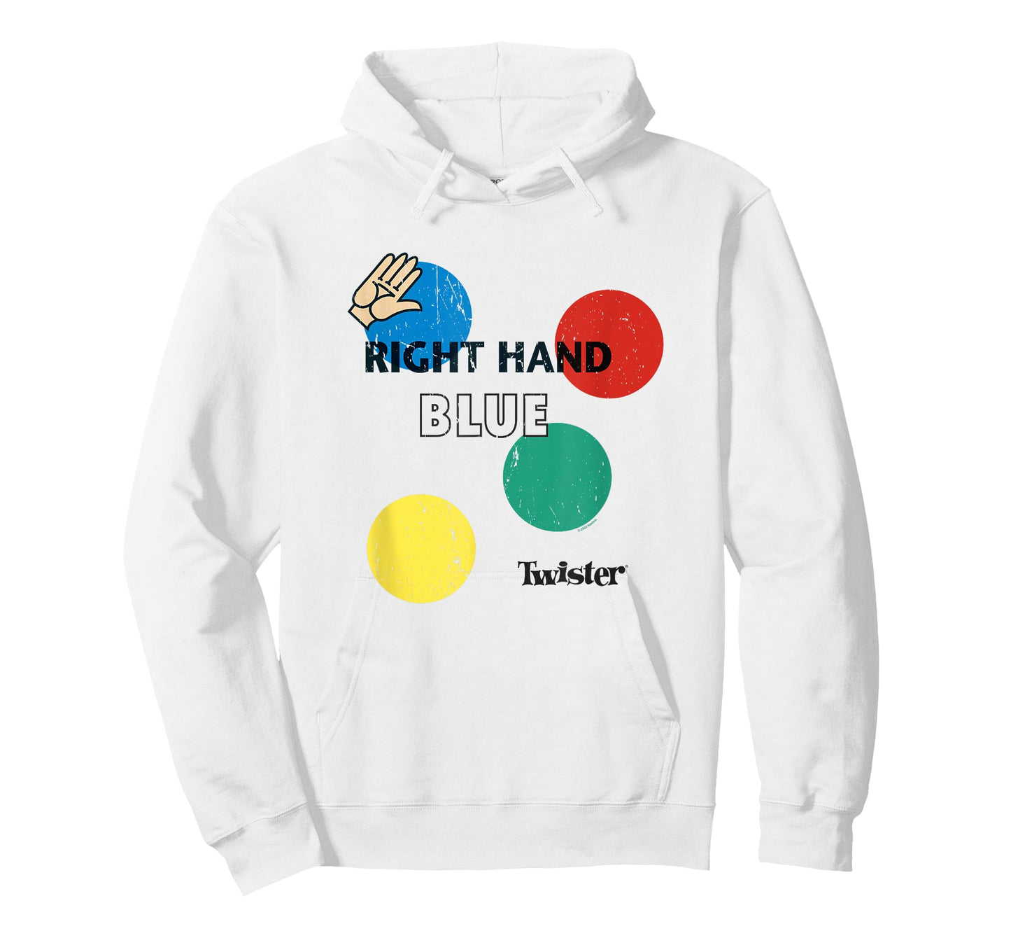 Twister Vintage Retro Distressed Right Hand Blue Game Logo T-Shirt