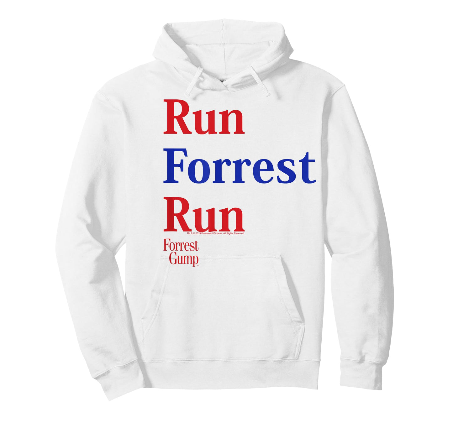 Forrest Gump Run Forrest Run Red and Blue Title Logo T-Shirt