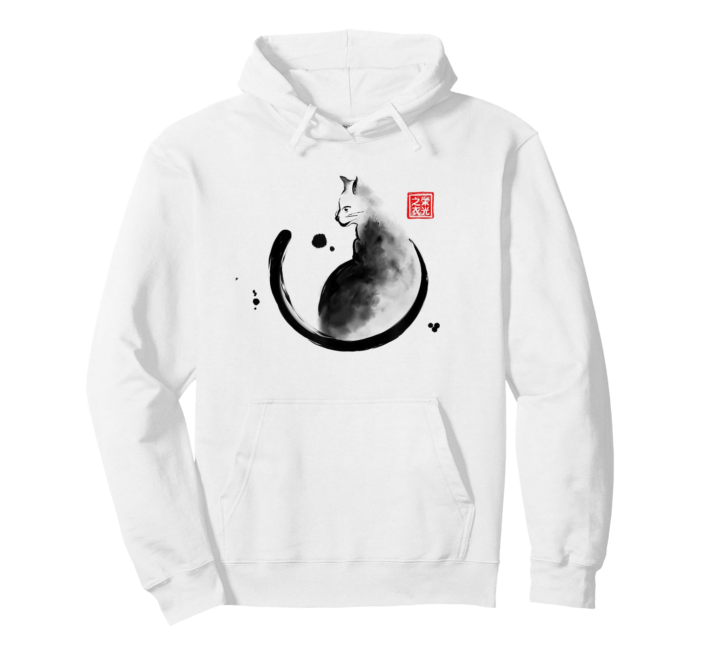 Artistic Cat Feline Japanese Ink Sumi-e Design Men Women Kids T-Shirt