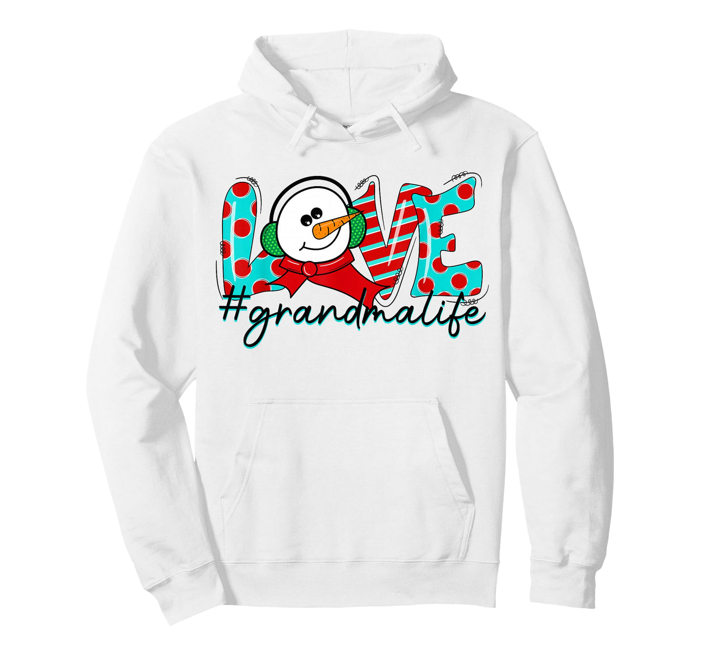 Love Grandma Life Christmas Grandma Xmas Pajama Snowman T-Shirt