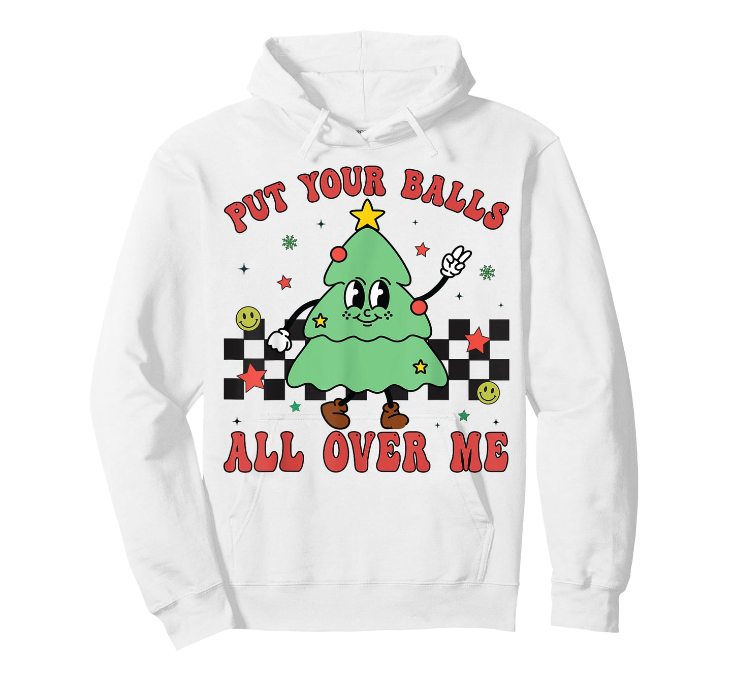 Put Your Balls All Over Me Funny Christmas Tree Xmas Lights T-Shirt