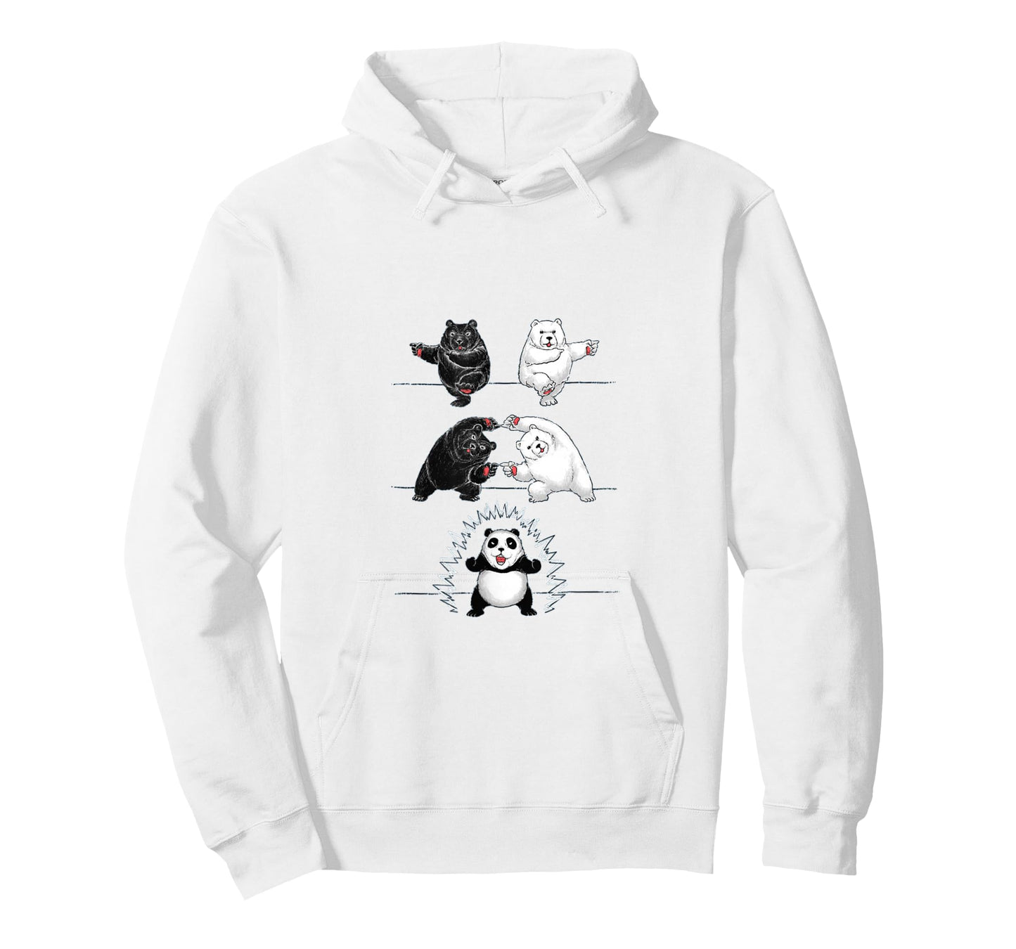 Panda Bear Giant Panda Fusion Dance Polar White Back Merge T-Shirt