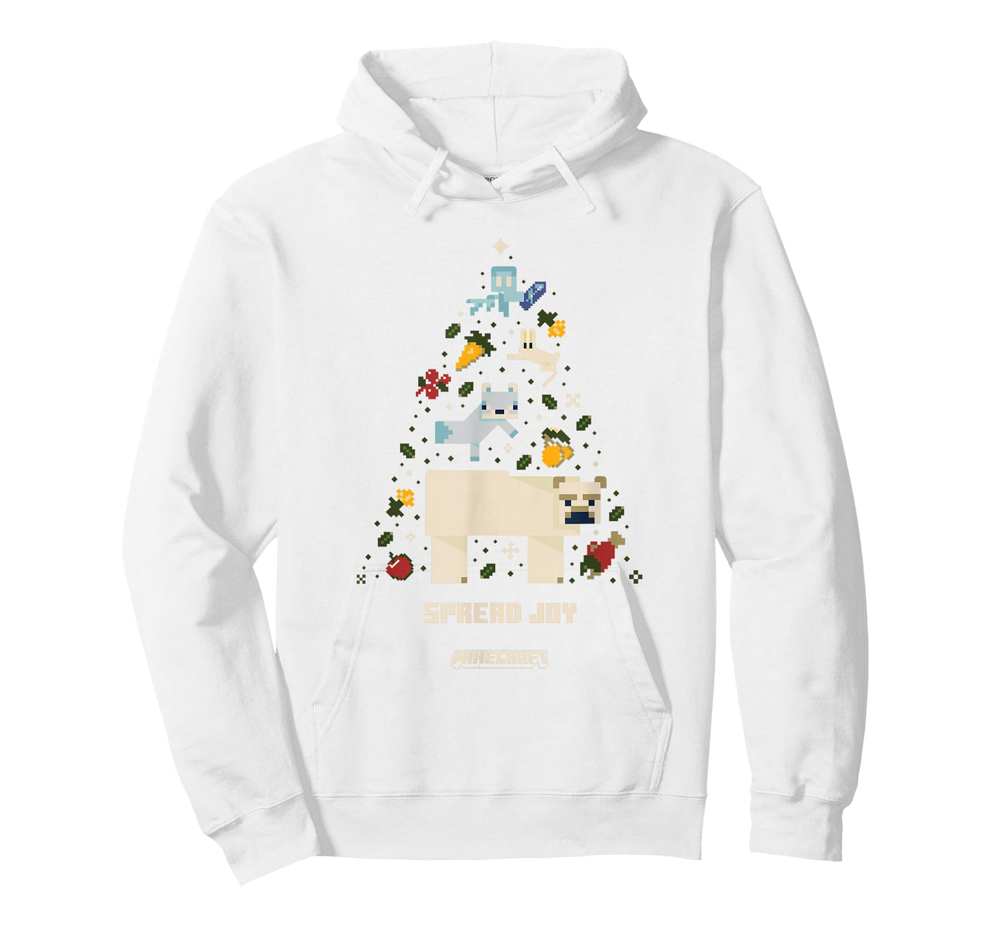 Minecraft Christmas Spread Joy Xmas Tree Group Shot T-Shirt
