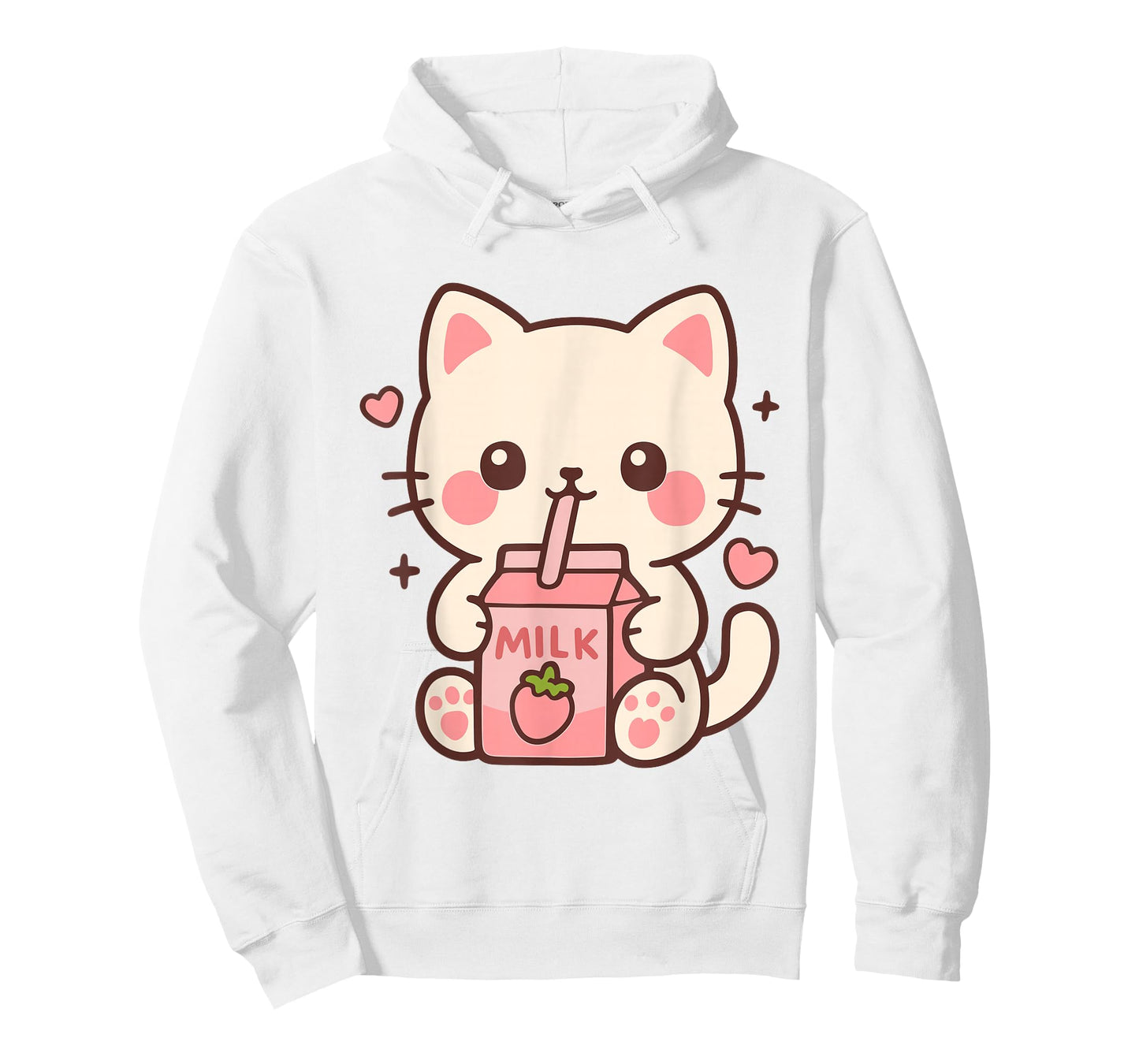 Kawaii Cat Strawberry Milk Japanese Cute Anime Girls Teens T-Shirt