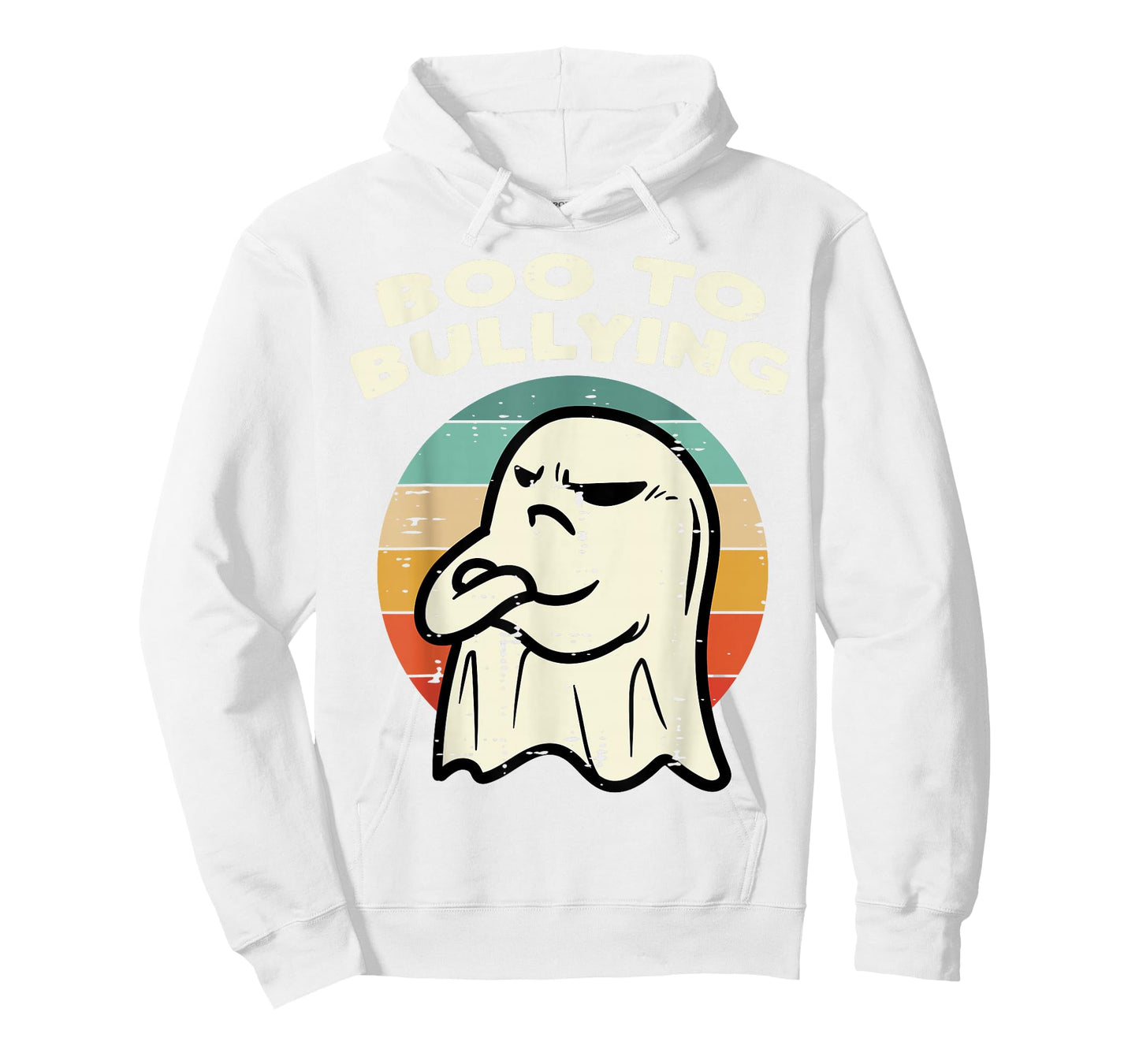 Boo To Bullying Retro Orange Unity Day Halloween Ghost Kids T-Shirt
