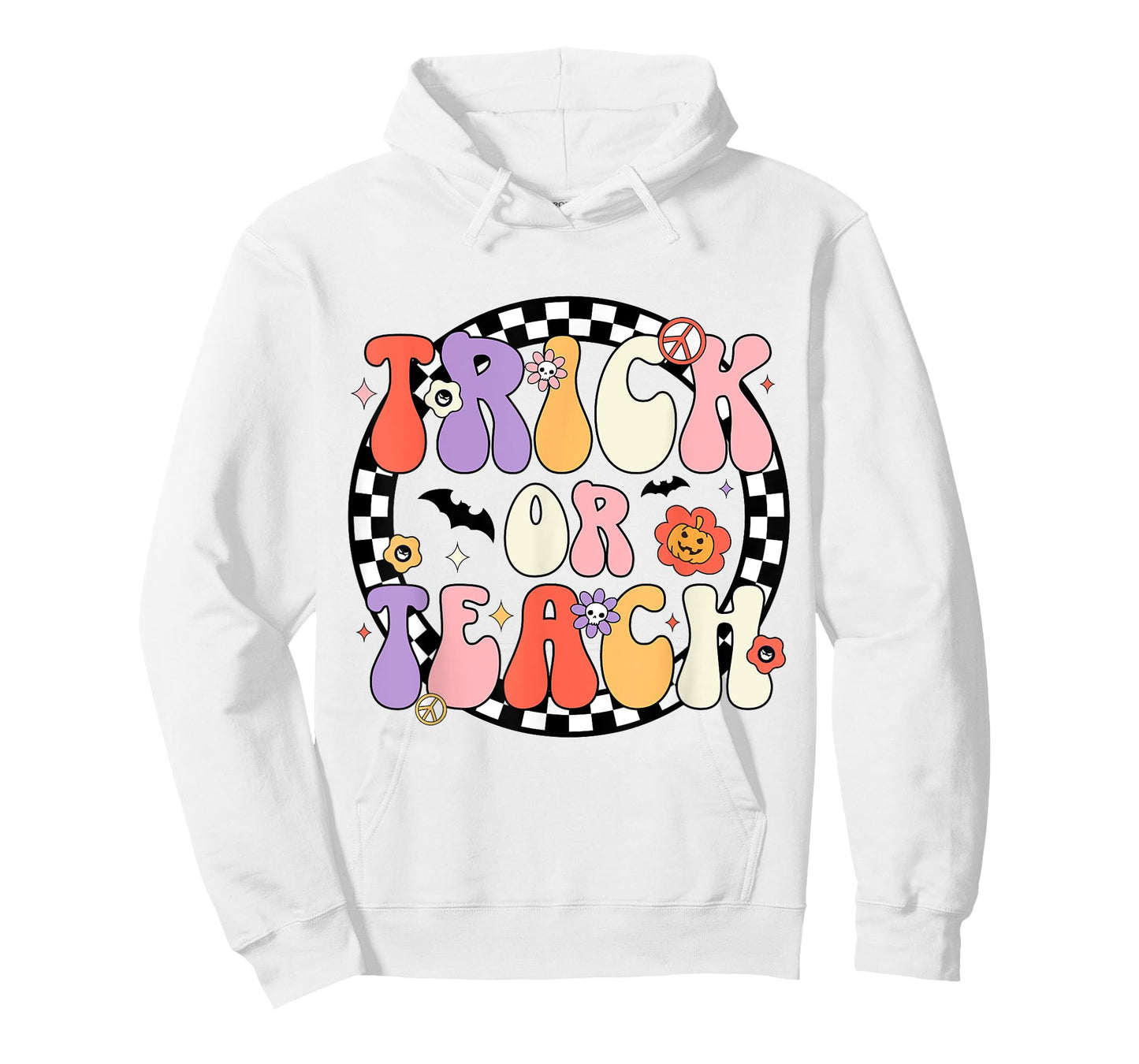 Trick or Teach Retro Groovy Halloween Teacher T-Shirt