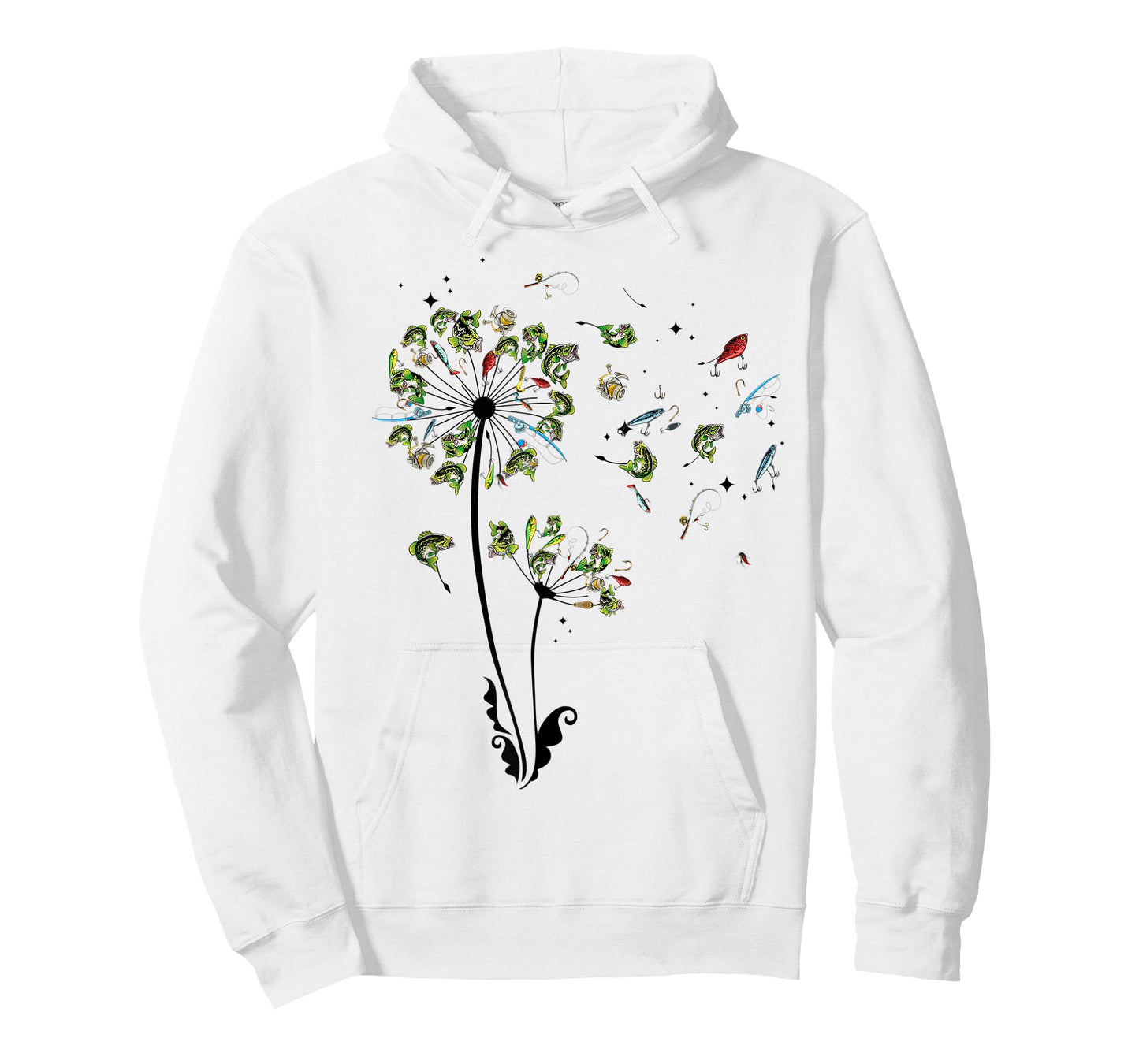 Dandelion Fish Bass Fishing Graphic - Large Mouth Bass Fish T-Shirt