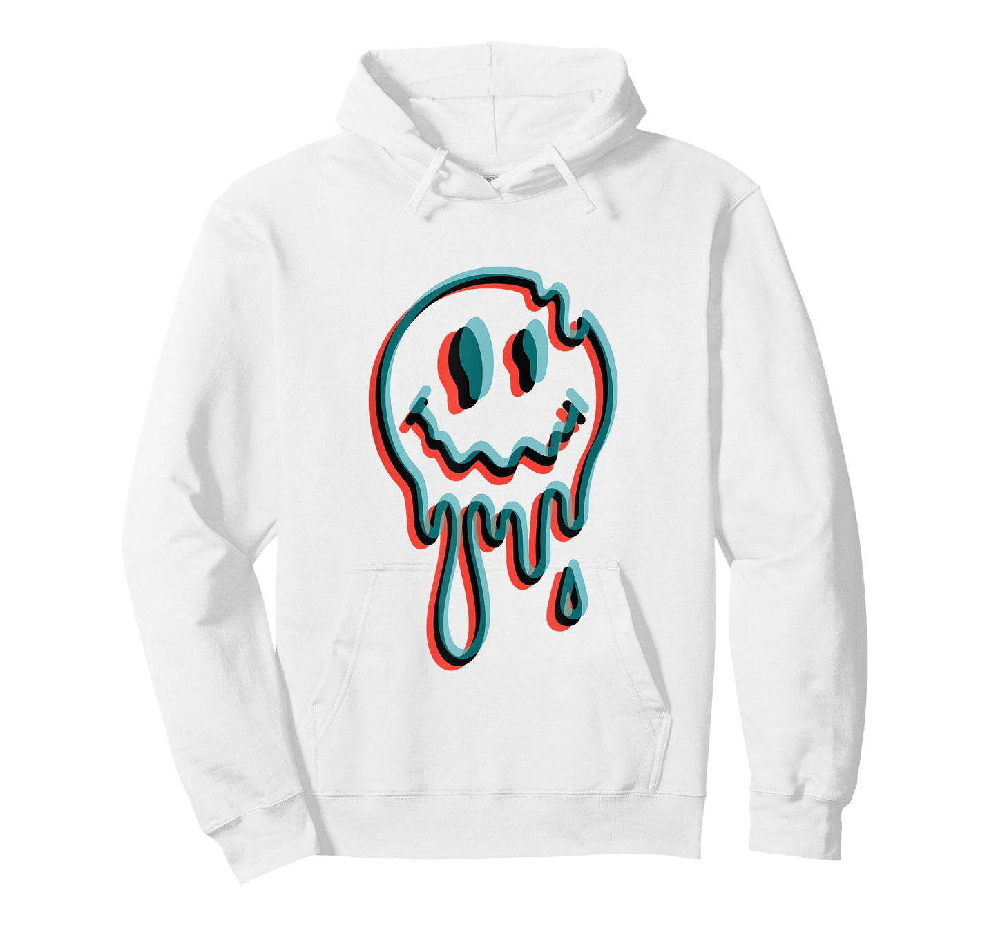 Melting Smiling Face Glitch Trippy Dripping T-Shirt