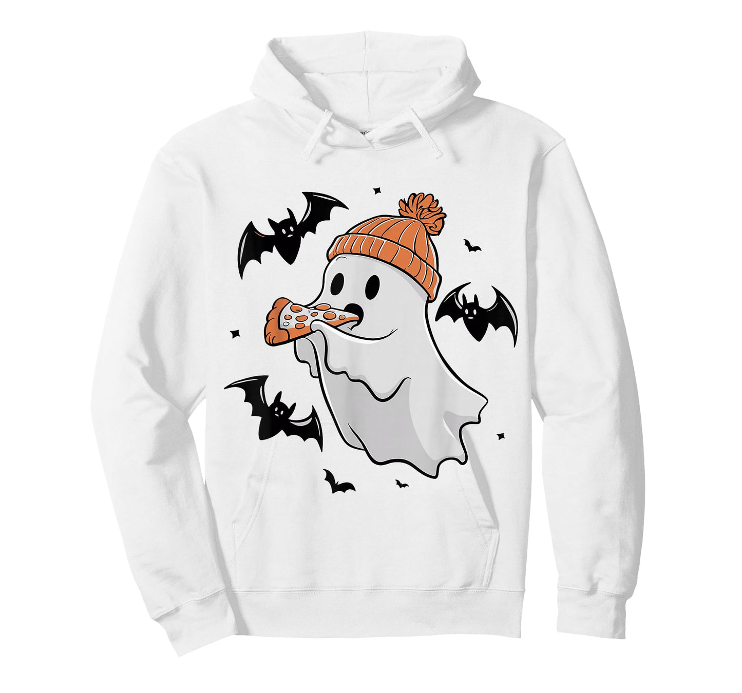 Cute Ghost Eating Pizza Lovers Spooky Halloween Food Costume T-Shirt