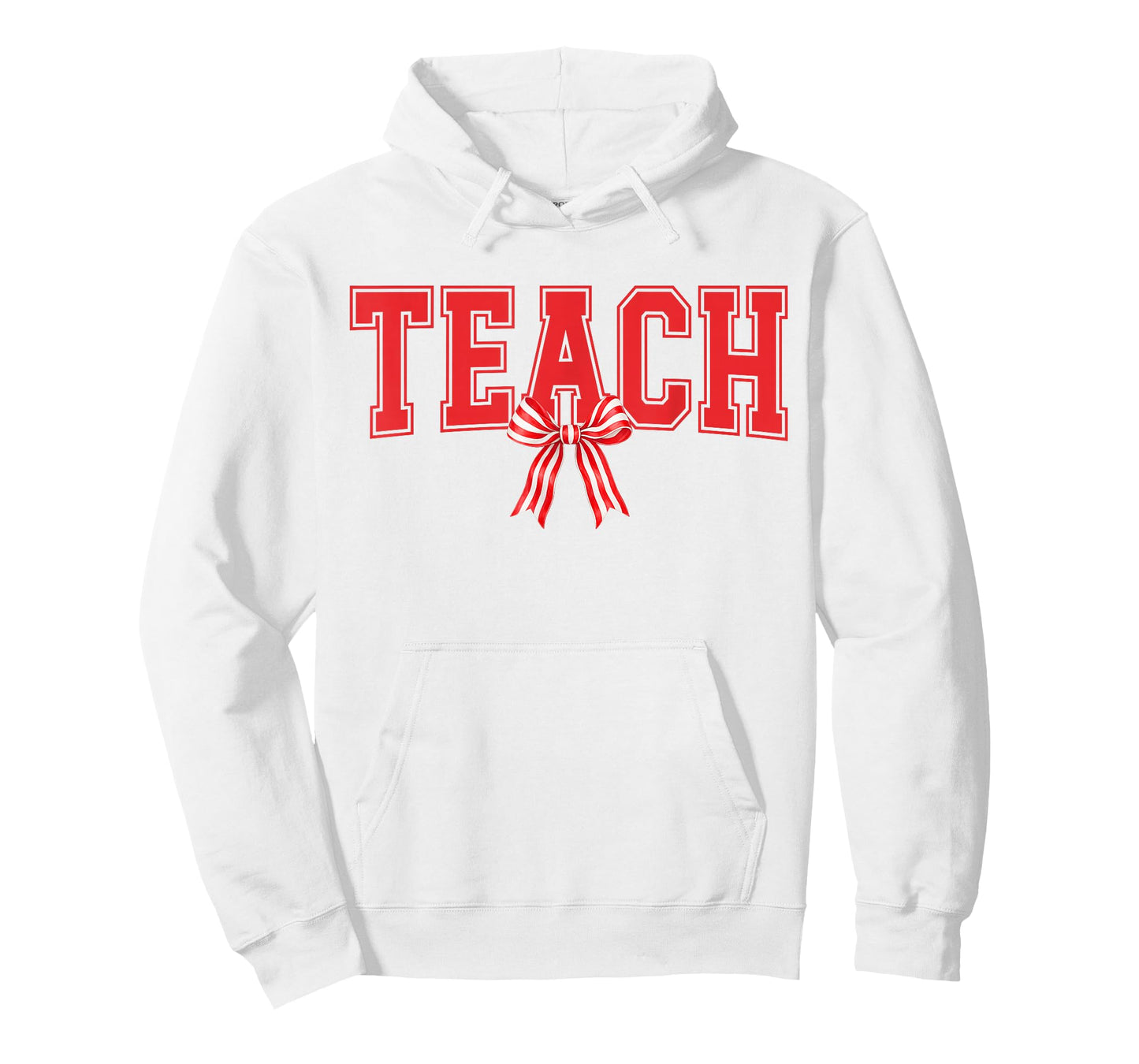 Teach Candy Cane Coquette Bow Cute Teacher Christmas T-Shirt