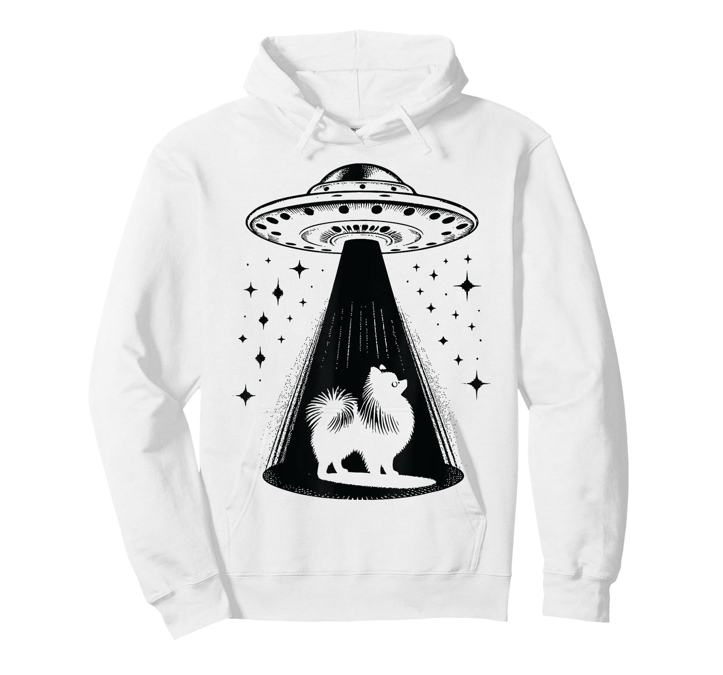 Pomeranian Mom Dad Dog - Funny Alien UFO T-Shirt