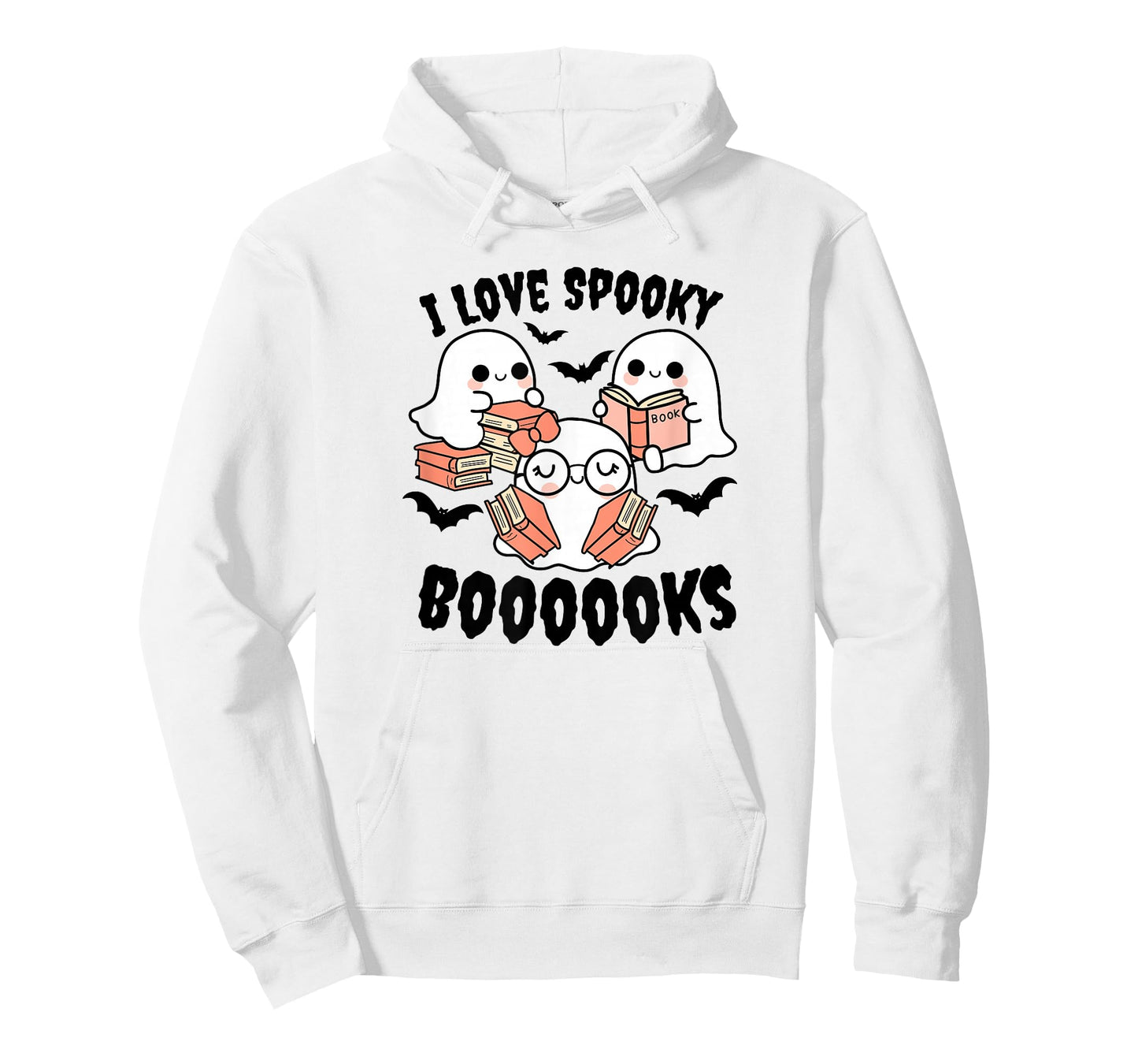 I Love Spooky Booooks Kawaii Ghosts Books Lover Reading T-Shirt