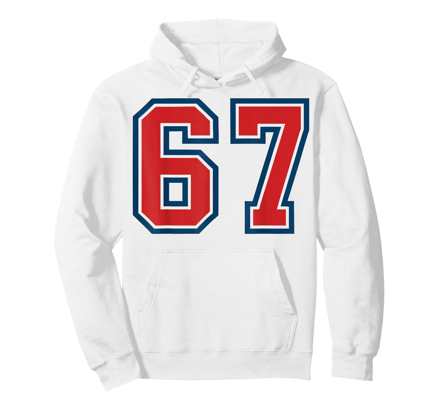 Red and Blue Sports Number 67 Jersey Uniform Player Fan T-Shirt
