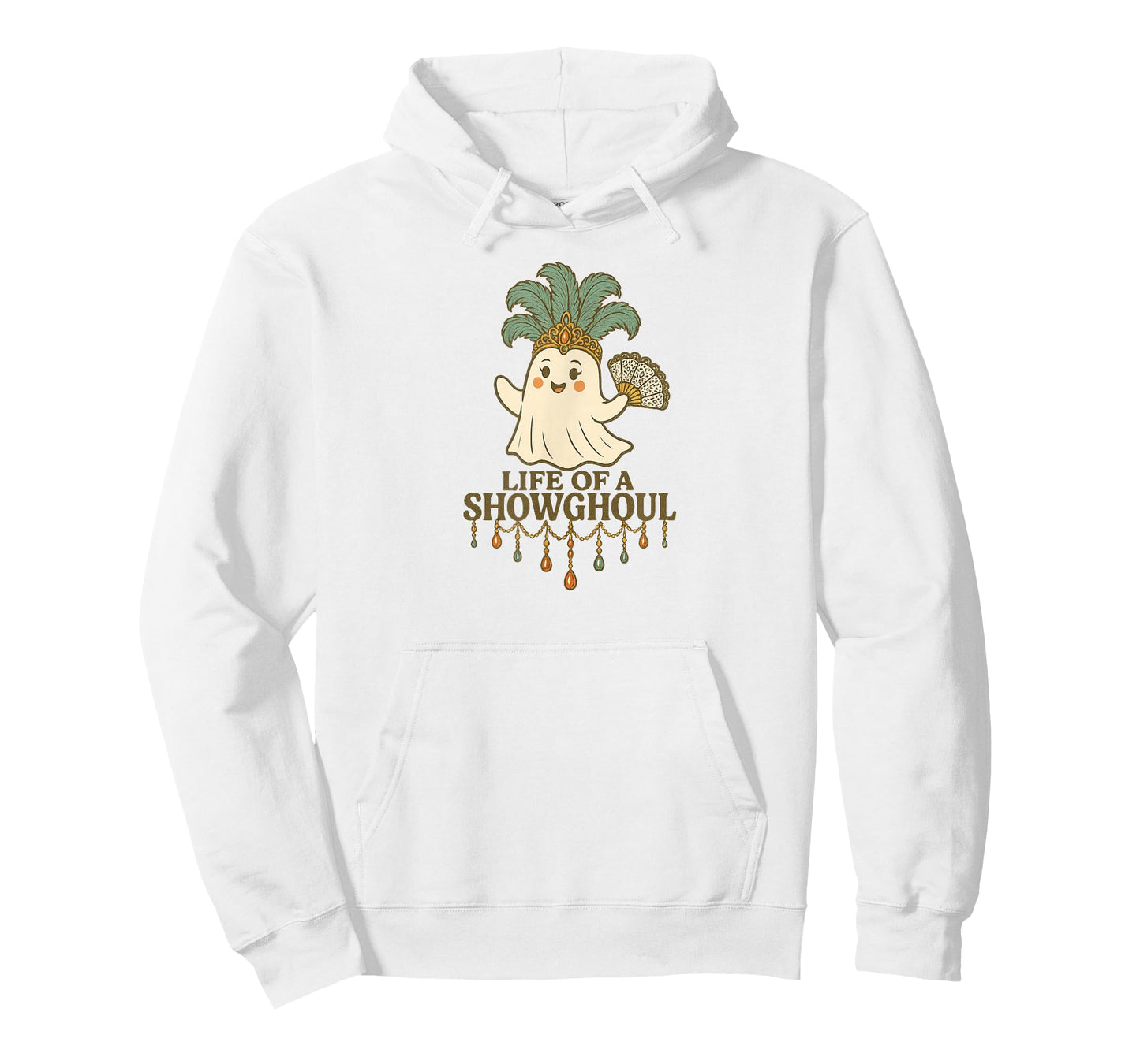 Life of a Showghoul Cute Halloween Ghost Showgirl Fan Design T-Shirt