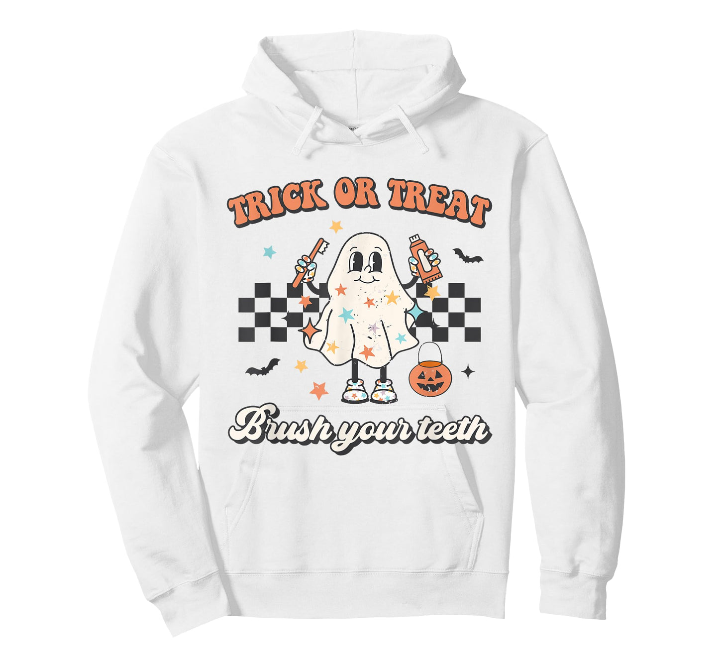 Trick Or Treat Brush Your Teeth Retro Halloween Cute Dentist T-Shirt