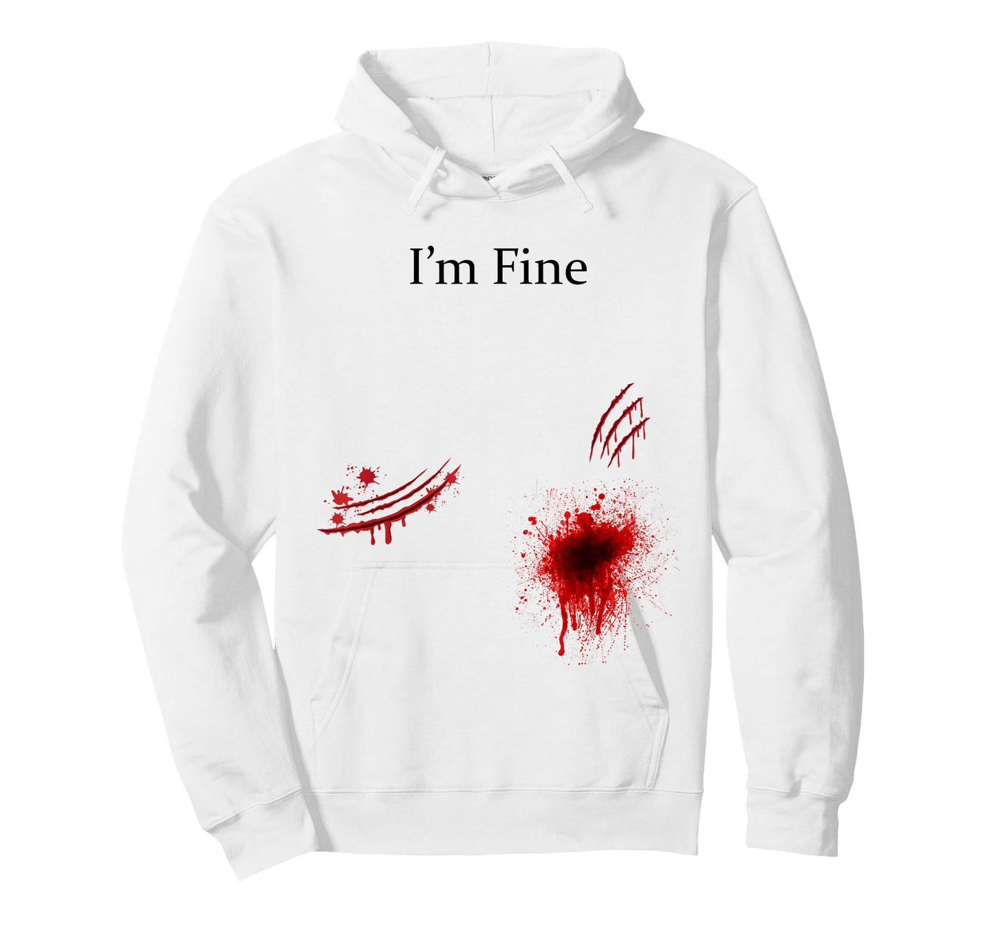 I'm Fine Bloody Zombie Bite Scary Halloween Costume Funny T-Shirt