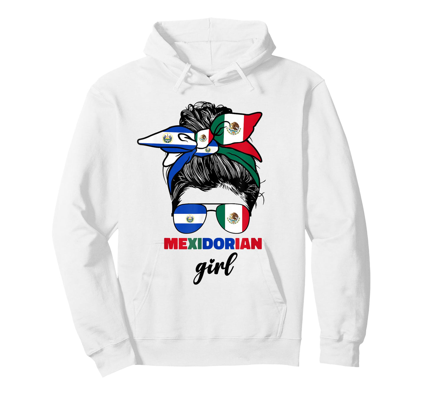 Half Mexican and Salvadorian Mexico El Salvador Flag Girl T-Shirt