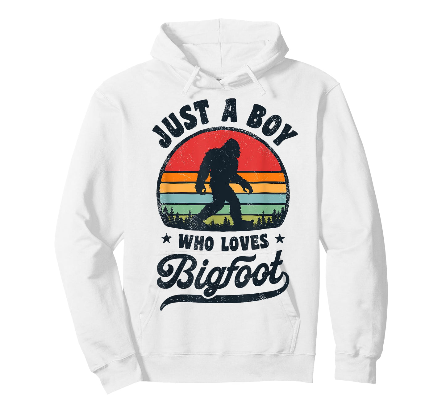 Bigfoot Just A Boy Who Loves Sasquatch Funny Retro Vintage T-Shirt